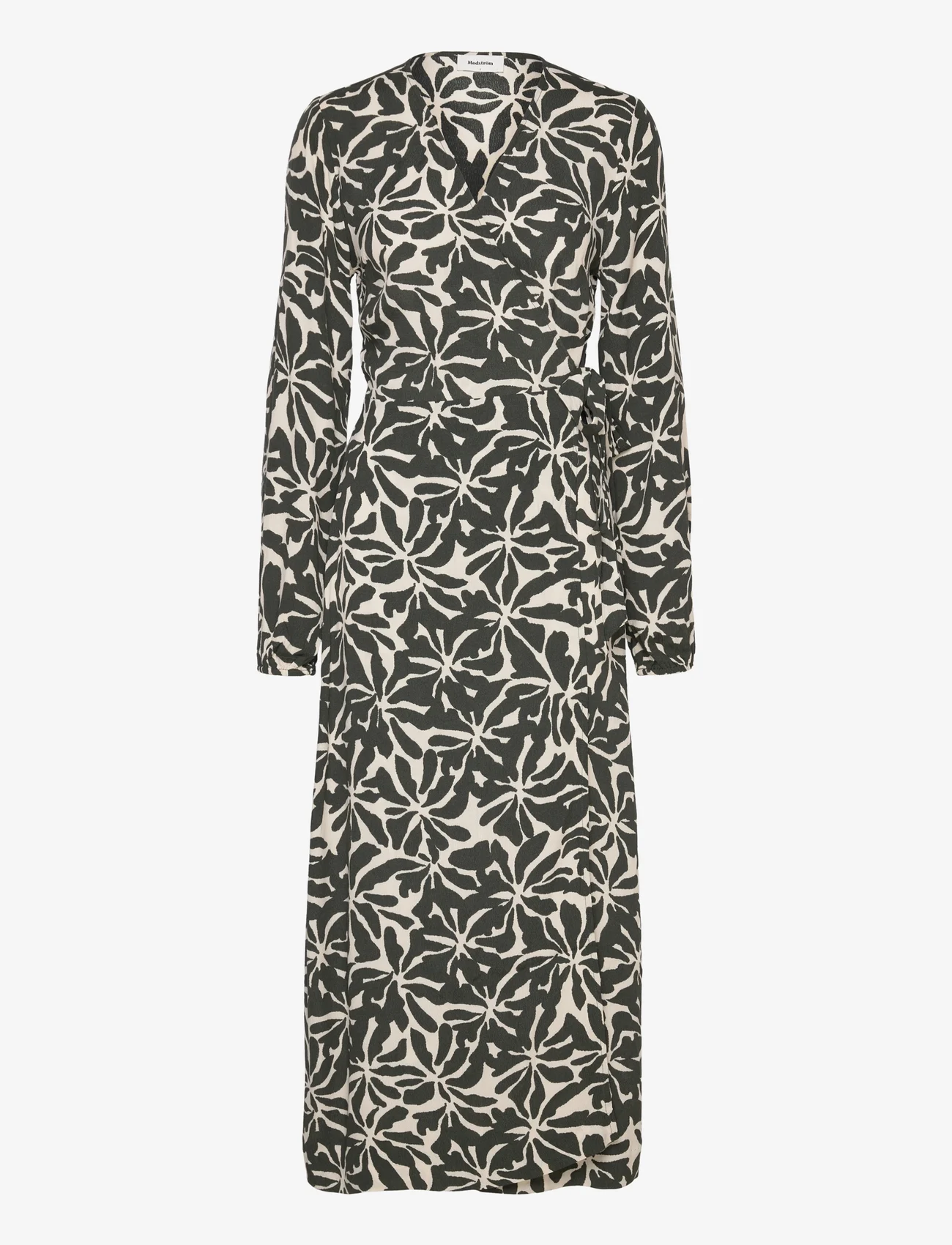 Modström - FernMD print wrap dress - kleitas ar pārlikumu - ocean fleur - 0