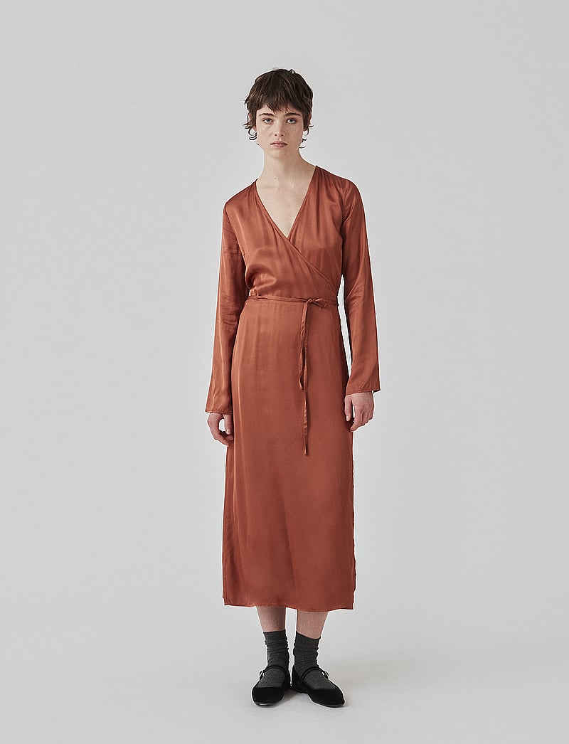 Modström - FloreMD wrap dress - slå-om-kjoler - maple - 0
