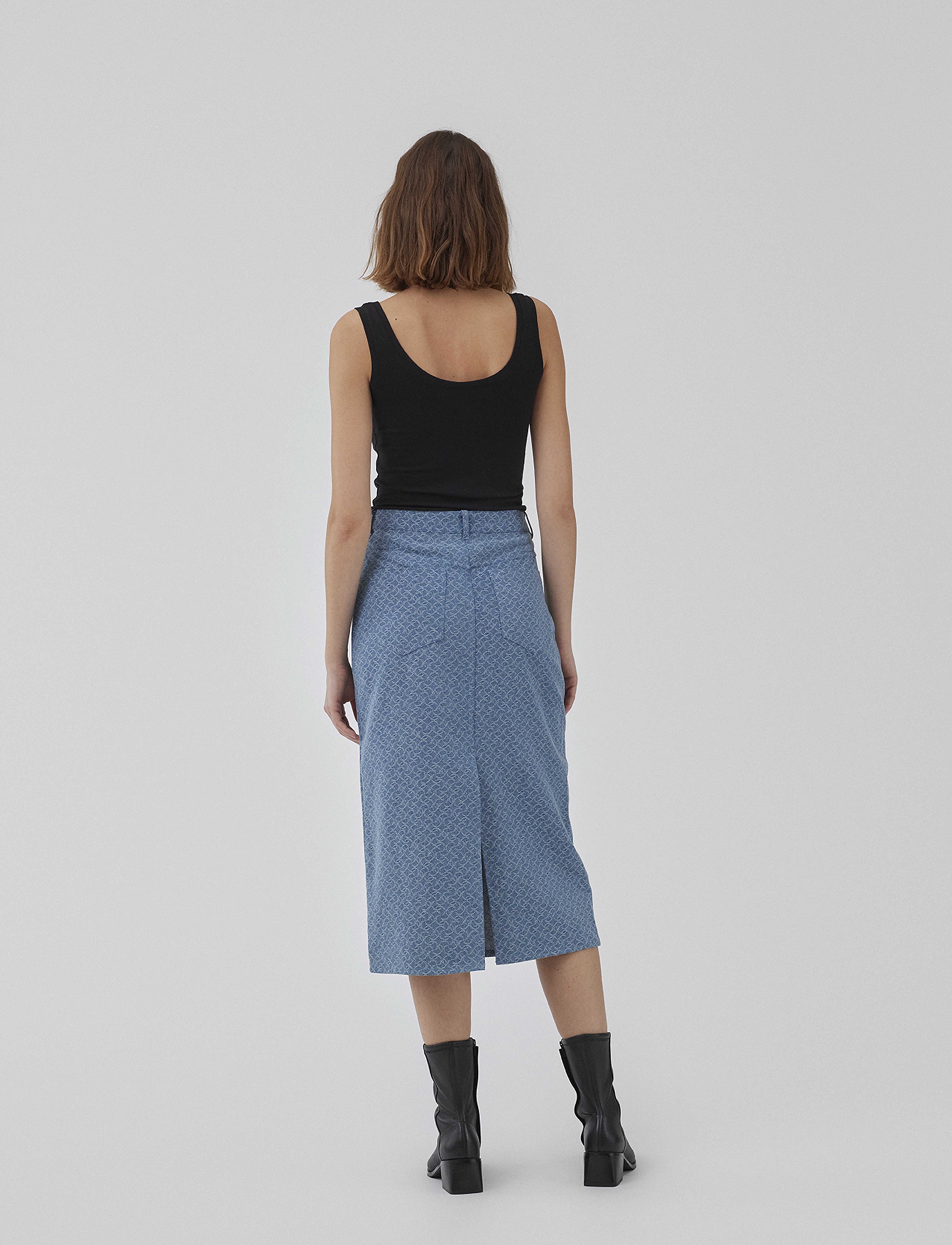 Modström - HennesyMD skirt - midiseelikud - structured medium blue - 3