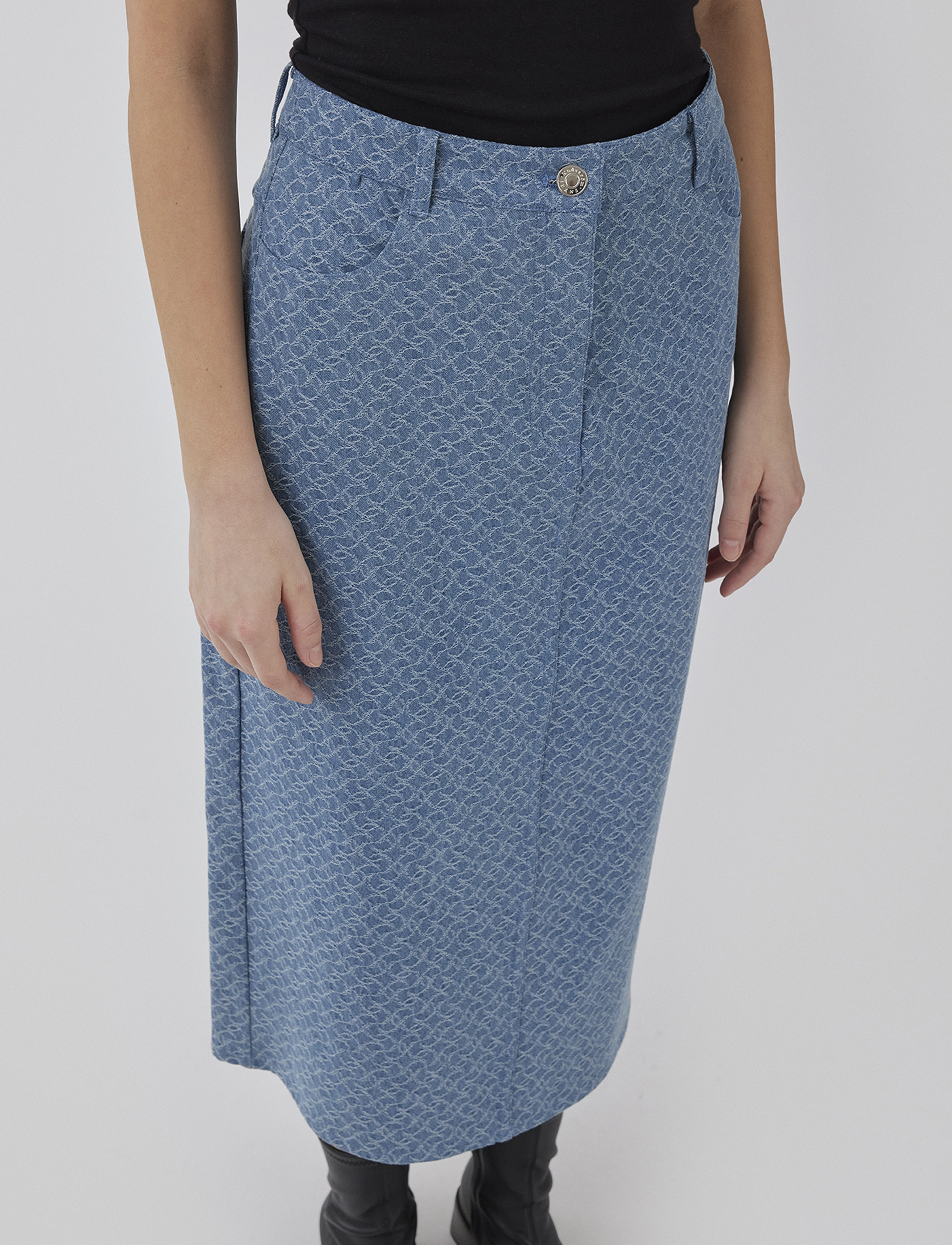 Modström - HennesyMD skirt - midiseelikud - structured medium blue - 4