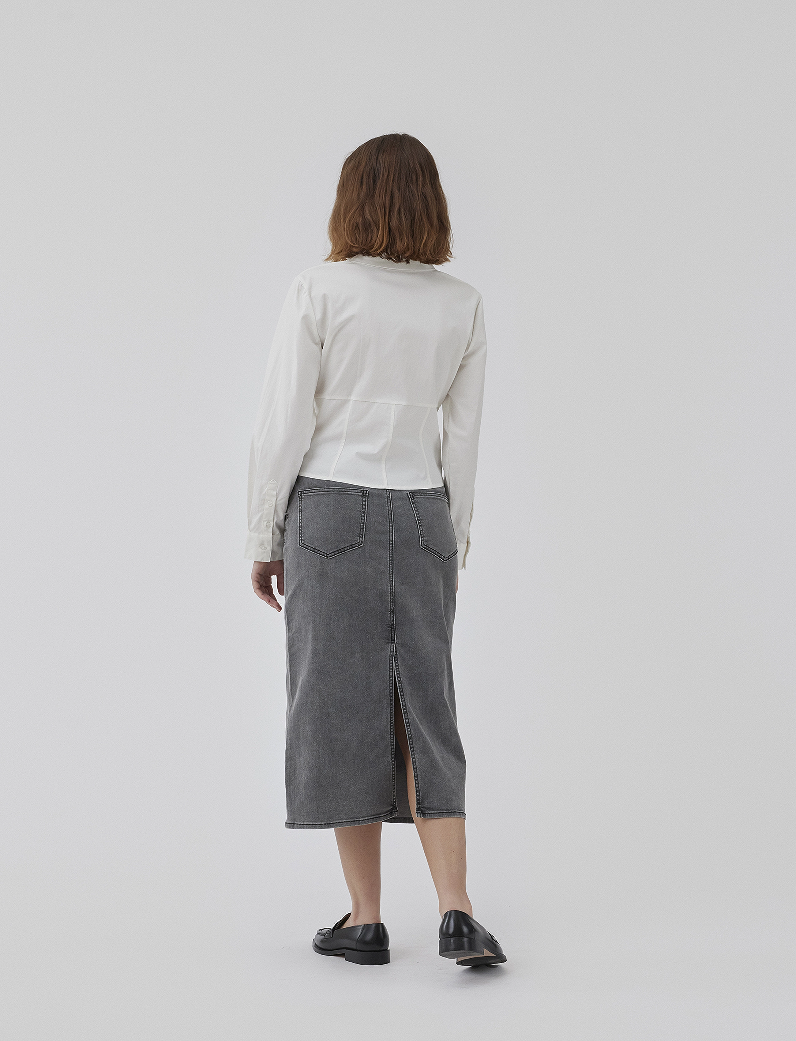 Modström - HarveyMD skirt - midi nederdele - vintage grey - 3