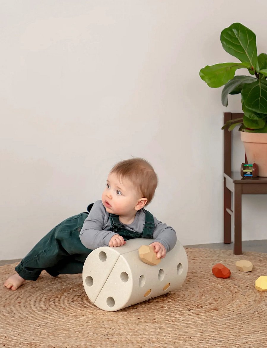 MODU - Kids Stool - barn - sand grey / honey yellow - 3