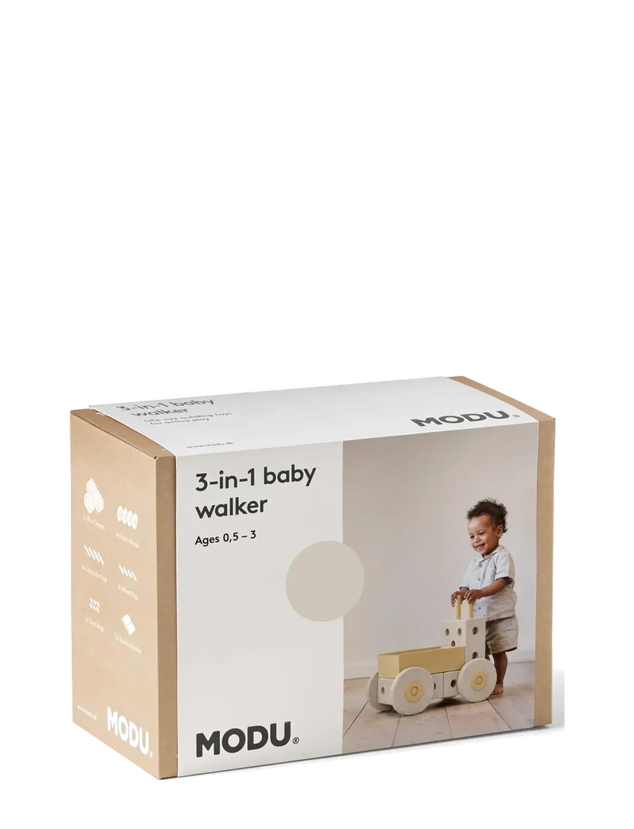 MODU - 3-in-1 Baby Walker - gåstolar - sand grey / honey yellow - 2