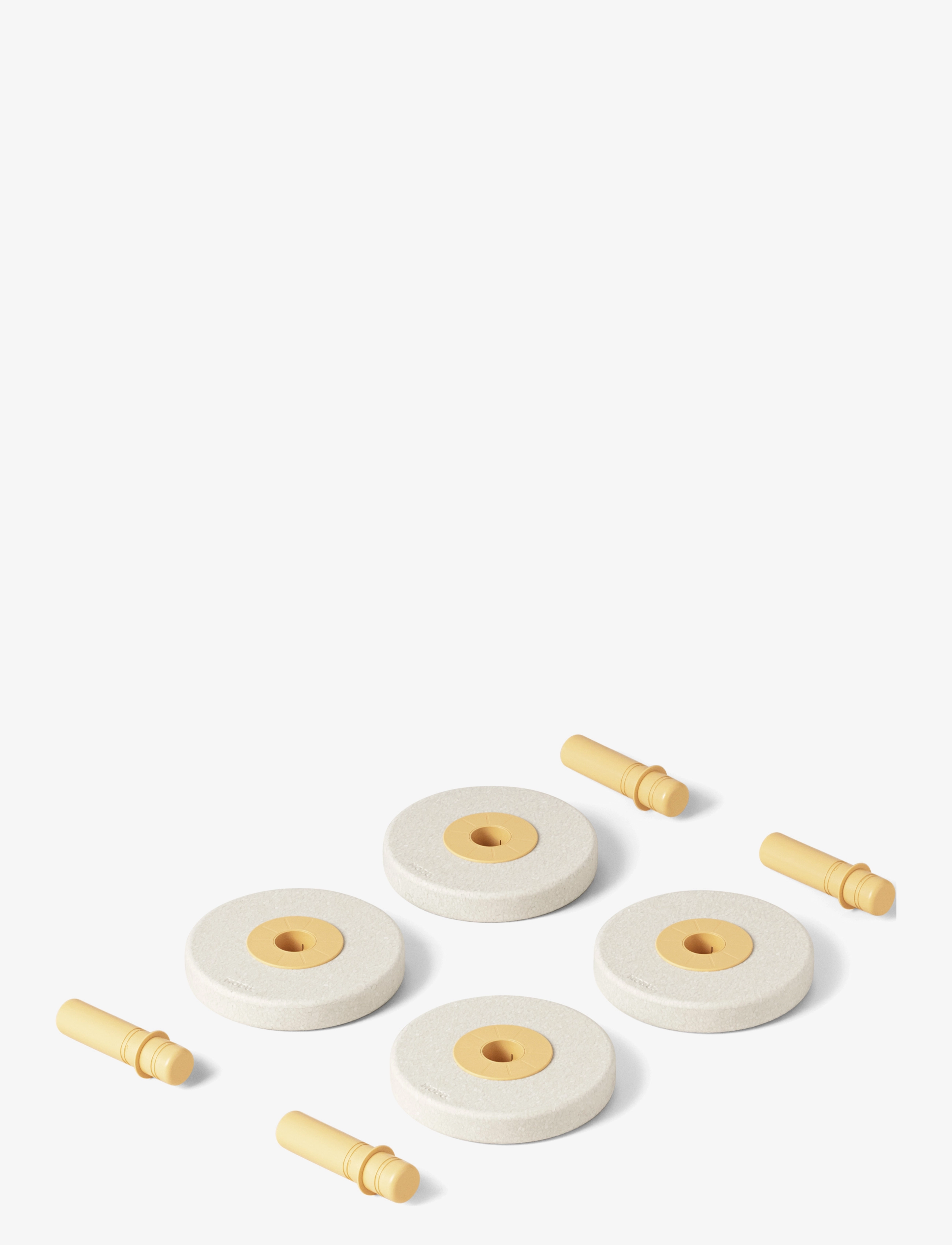 MODU 4x Foam Wheels - Motorikk-leketøy - SAND GREY / HONEY YELLOW / cream