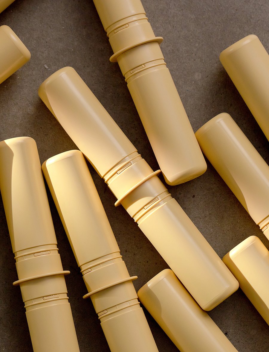 MODU - 8x Connector Pegs - motorikleksaker - honey yellow - 0