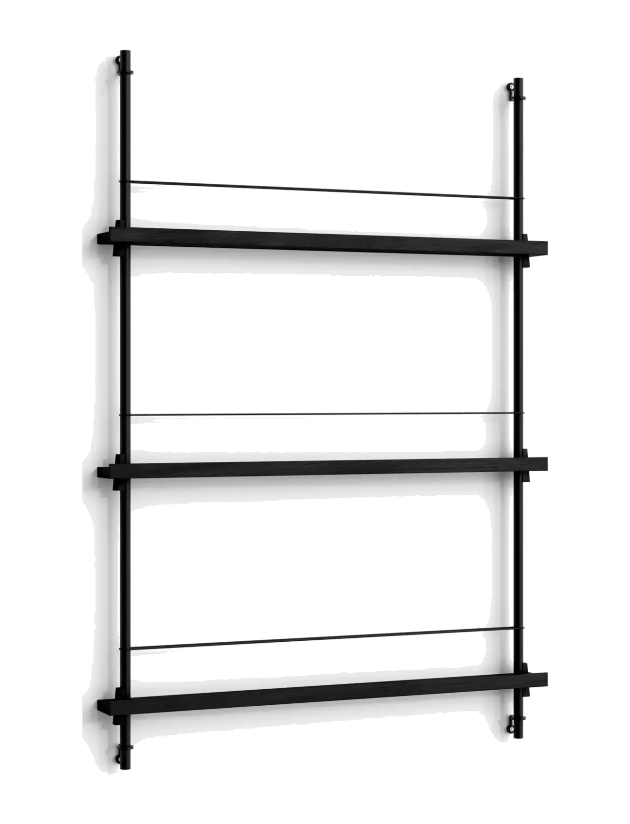 MOEBE Box set, Magazine Shelving MS.115.1, Oak shelves, Black legs (FSC MIX CREDIT) - Opbevaring - BLACK / black