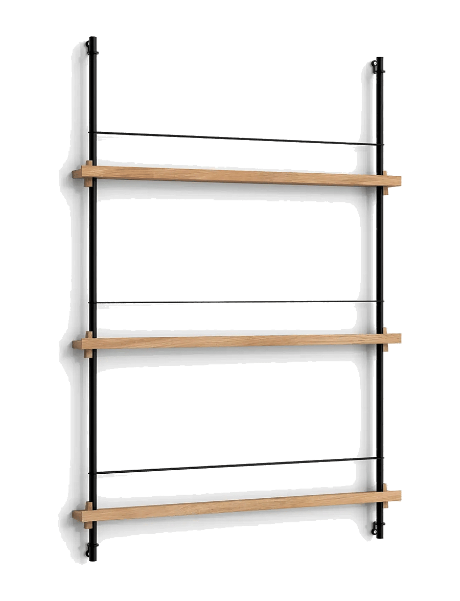 MOEBE - Box set, Magazine Shelving MS.115.1, Black shelves, Black legs (FSC MIX CREDIT) - regale und verwahrung - oak/black - 1