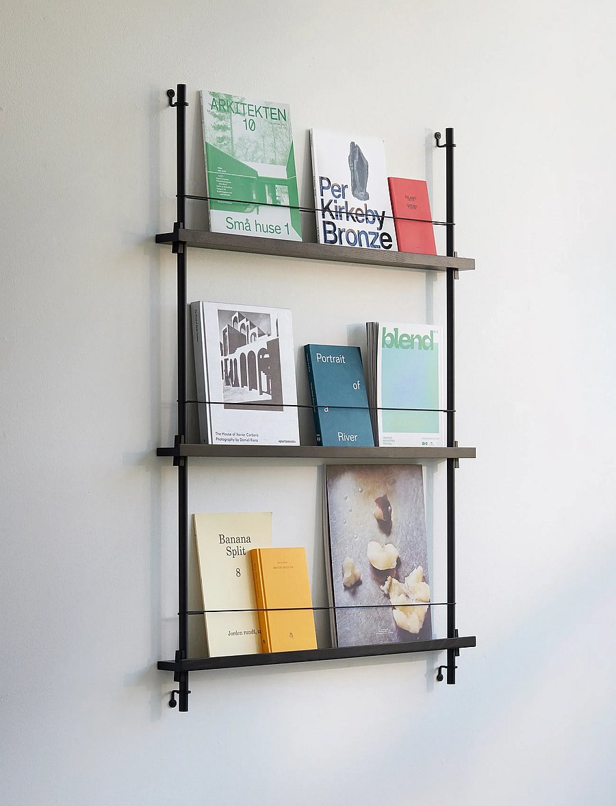 MOEBE - Box set, Magazine Shelving MS.115.1, Black shelves, Black legs (FSC MIX CREDIT) - regale und verwahrung - oak/black - 2