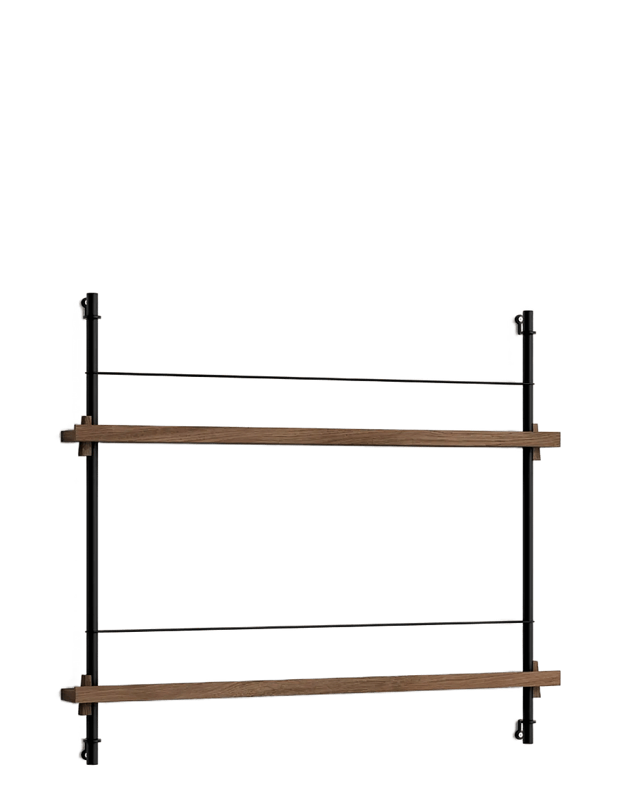 MOEBE - Box set, Magazine Shelving MS.65.1, Black shelves, Stainless Steel legs (FSC MIX CREDIT) - ajakirja hoidik - smoked oak/stainless steel - 1