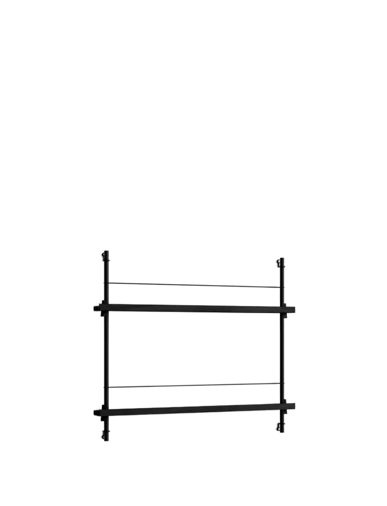 MOEBE Box Set, Magazine Shelving Ms.65.1, Black Shelves, Stainless Steel Legs (Fsc Mix Credit), Hylde, Sort, Str: H:65CM