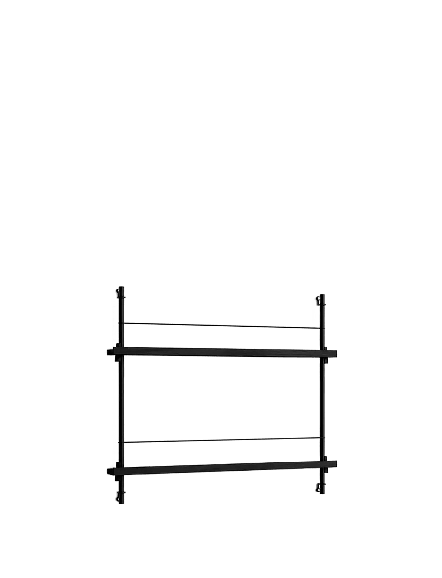 MOEBE - Box set, Magazine Shelving MS.65.1, Black shelves, Stainless Steel legs (FSC MIX CREDIT) - ajakirja hoidik - black - 1