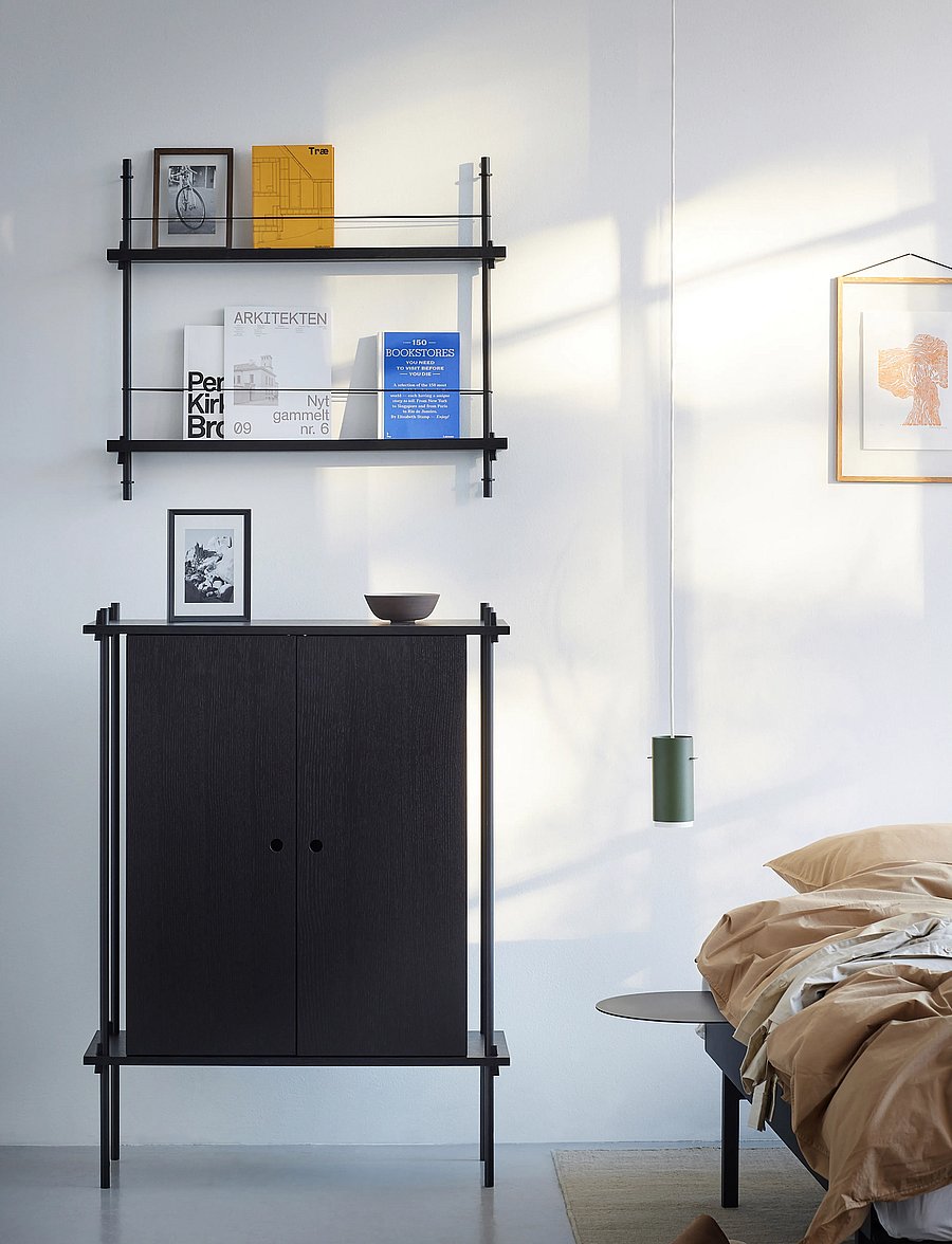 MOEBE - Box set, Magazine Shelving MS.65.1, Black shelves, Stainless Steel legs (FSC MIX CREDIT) - ajakirja hoidik - black - 0