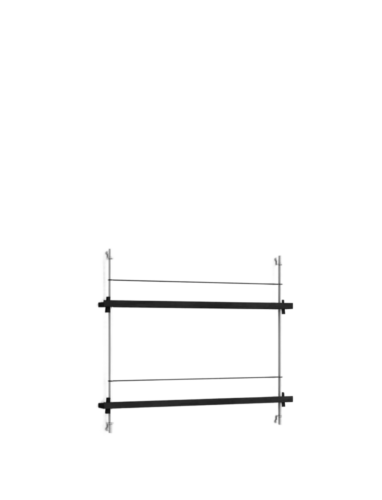 MOEBE Box Set, Magazine Shelving Ms.65.1, Black Shelves, Stainless Steel Legs (Fsc Mix Credit), Hylde, Sort, Str: H:65CM