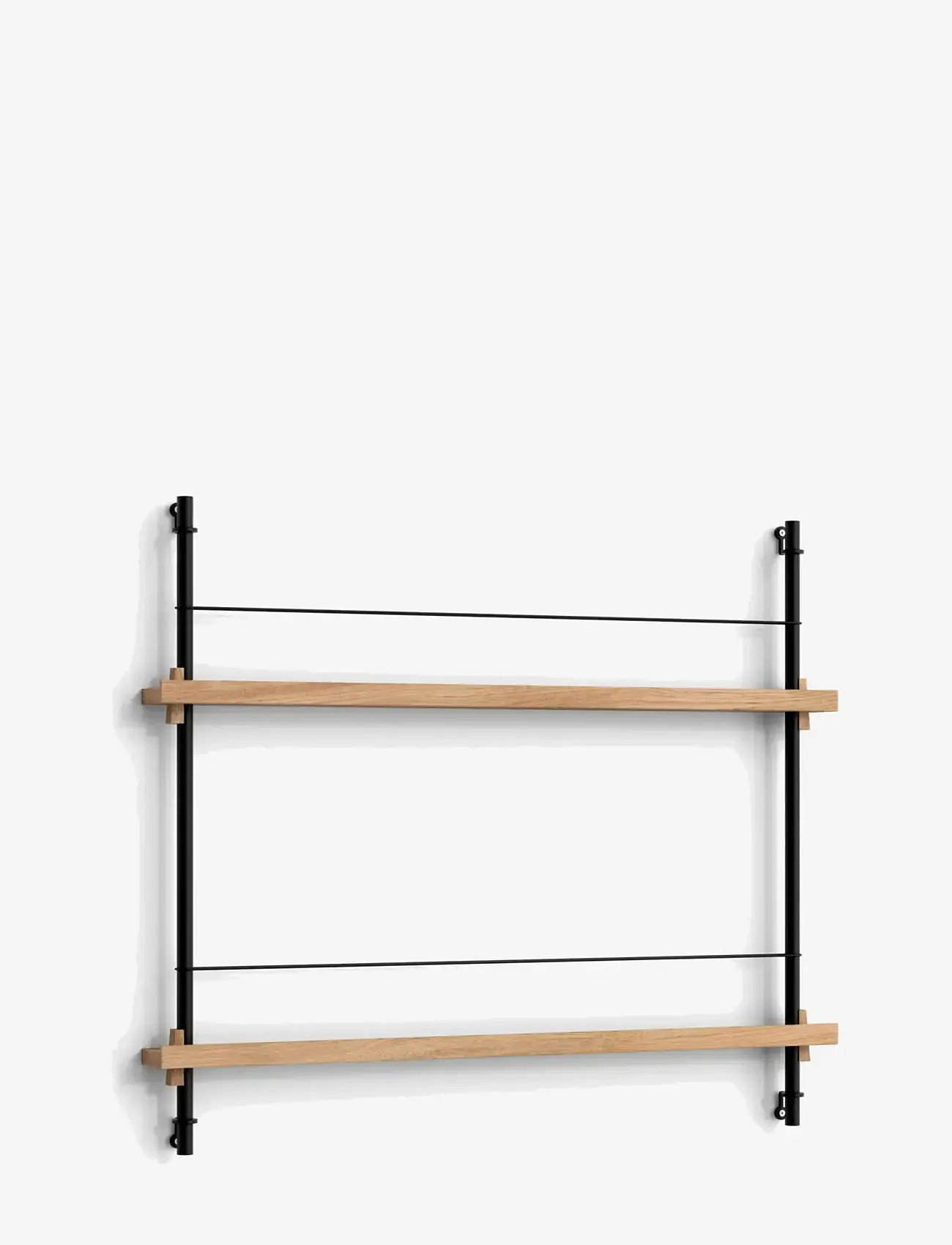 MOEBE - Box set, Magazine Shelving MS.65.1, Oak shelves, Stainless Steel legs (FSC MIX CREDIT) - magasinholdere - oak/black - 1