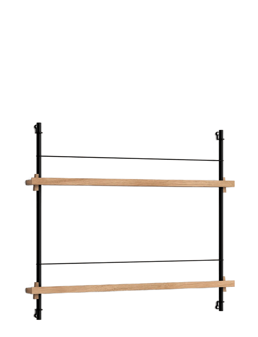 MOEBE - Box set, Magazine Shelving MS.65.1, Black shelves, Stainless Steel legs (FSC MIX CREDIT) - ajakirja hoidik - oak/black - 1