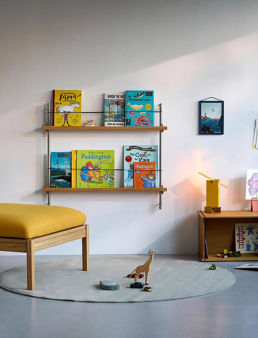MOEBE - Box set, Magazine Shelving MS.65.1, Black shelves, Stainless Steel legs (FSC MIX CREDIT) - ajakirja hoidik - oak/black - 2