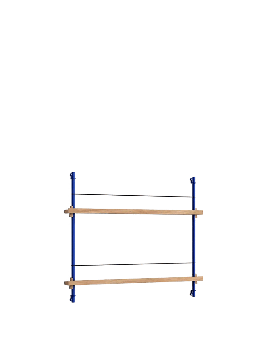 MOEBE - Box set, Magazine Shelving MS.65.1, Black shelves, Stainless Steel legs (FSC MIX CREDIT) - ajakirja hoidik - oak/deep blue - 1