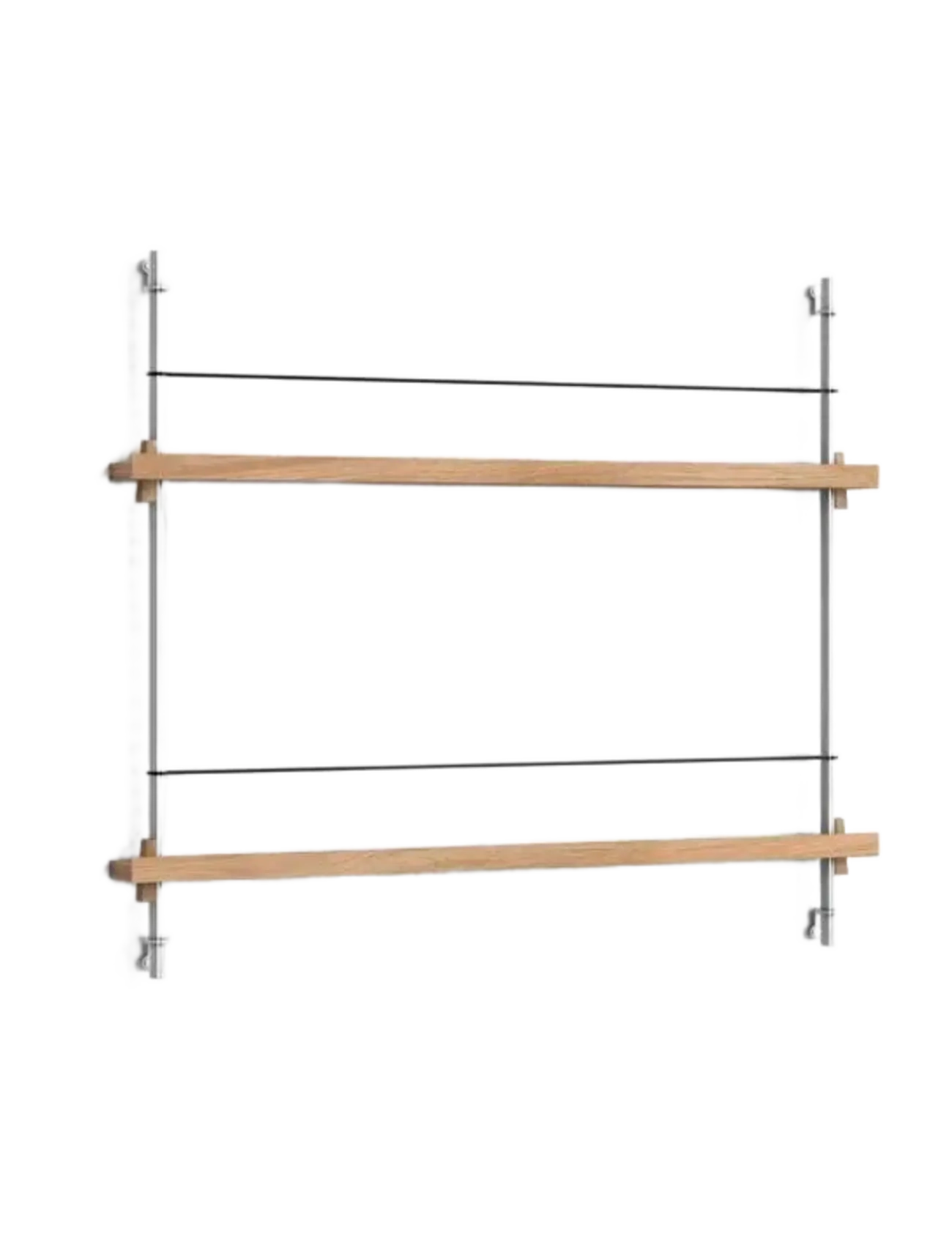 MOEBE Box Set, Magazine Shelving Ms.65.1, Black Shelves, Stainless Steel Legs (Fsc Mix Credit), Hylde, Brun, Str: H:65CM