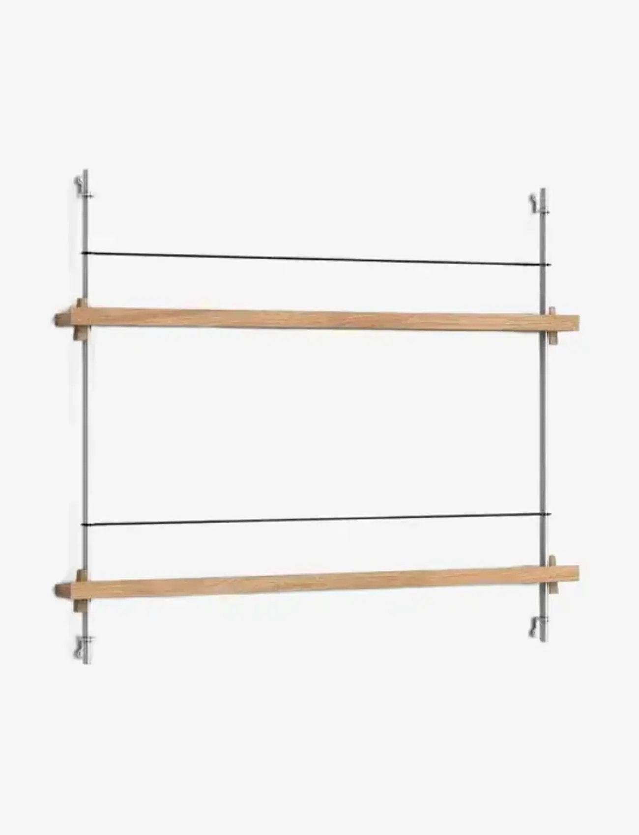 MOEBE - Box set, Magazine Shelving MS.65.1, Oak shelves, Stainless Steel legs (FSC MIX CREDIT) - zeitschriftenhalter - oak/stainless steel - 1