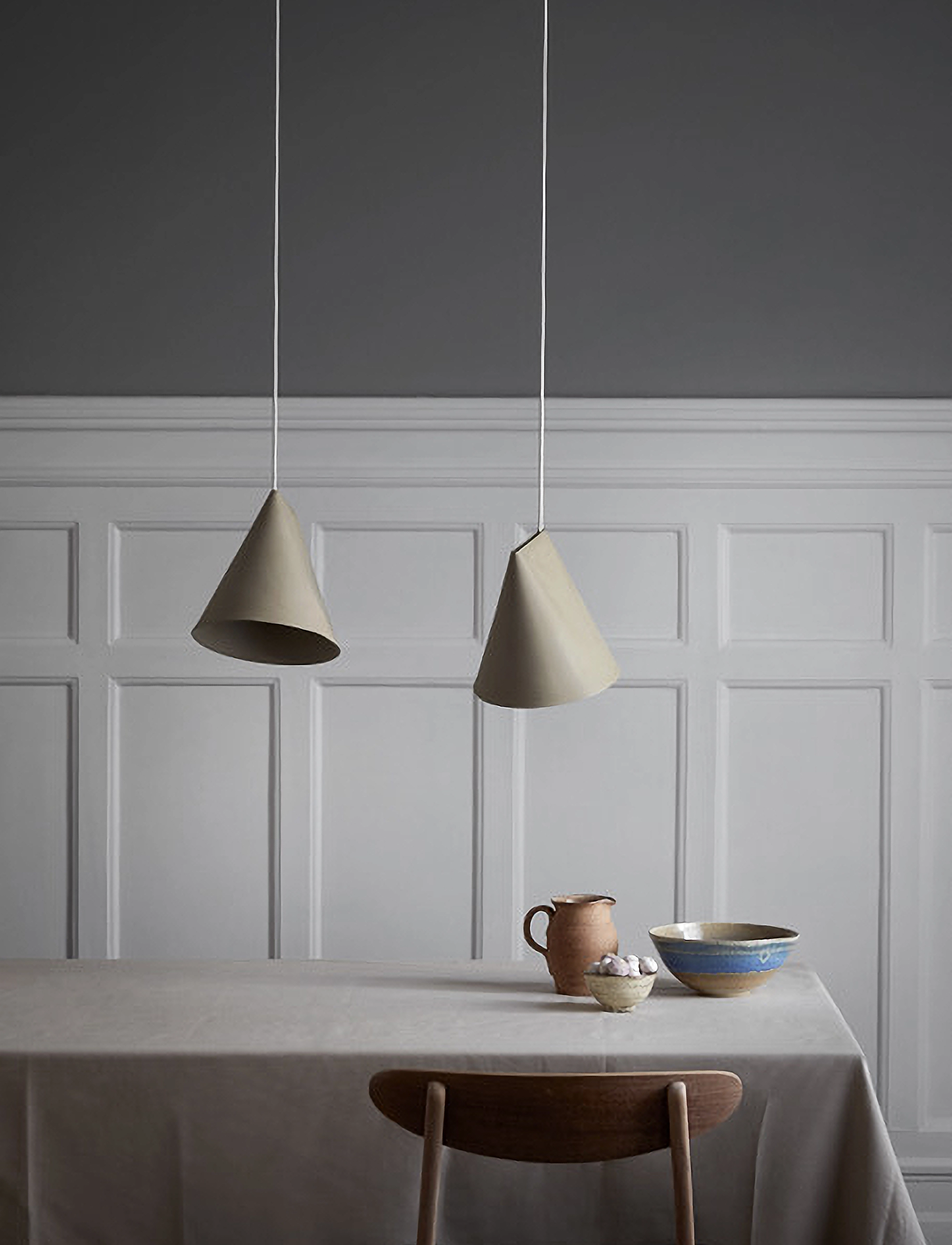 MOEBE Ceramic Lamp, One Size, Ceiling Lamps, Beige - Pendant Homeware