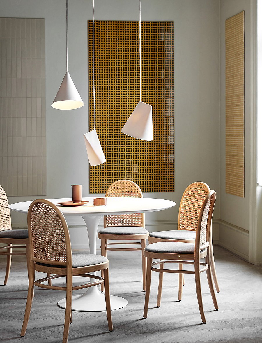 MOEBE - Ceramic pendant wide - rippvalgustid - white - 0