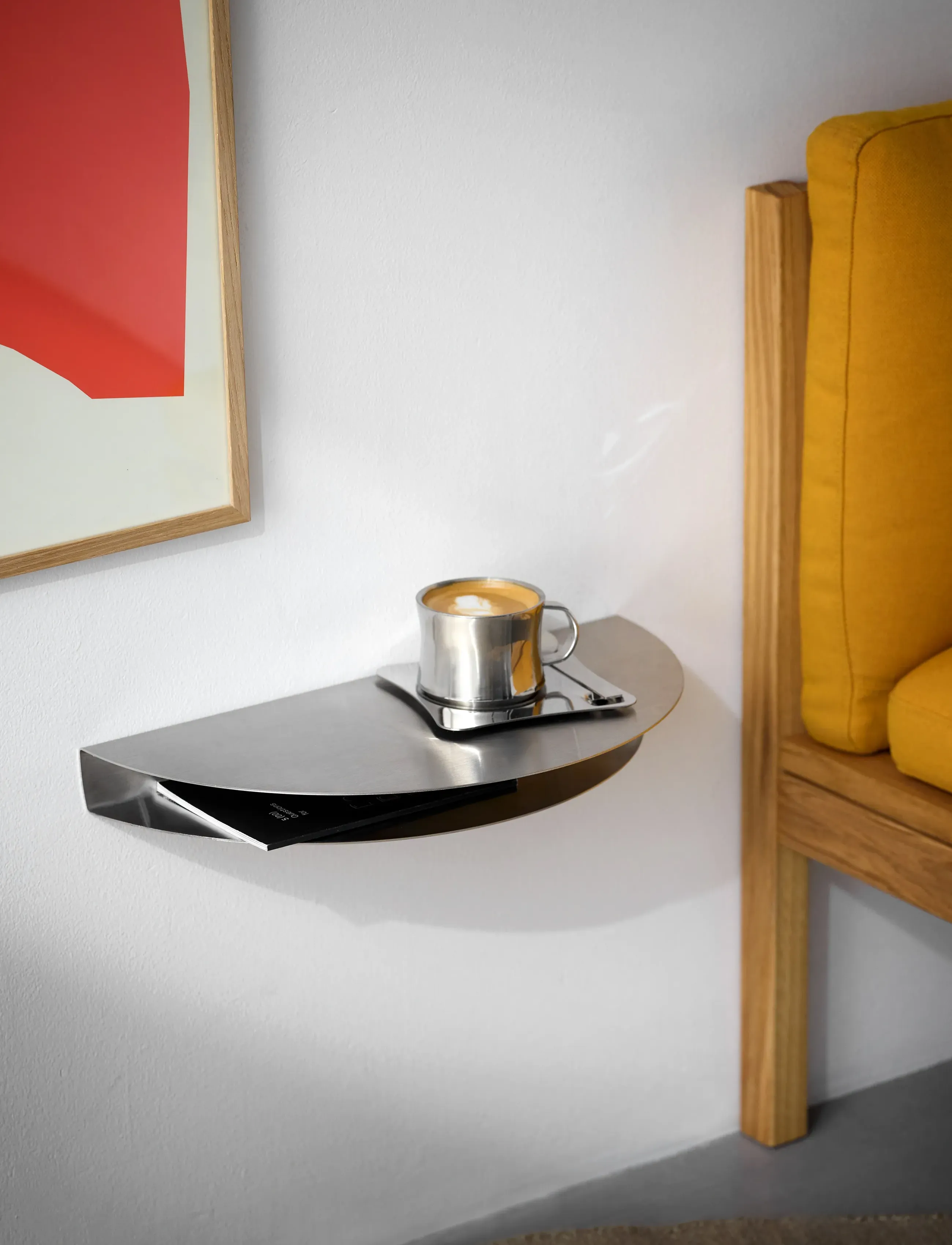 MOEBE - Half Moon Shelf, Stainless Steel, Large - trends - steel - 2