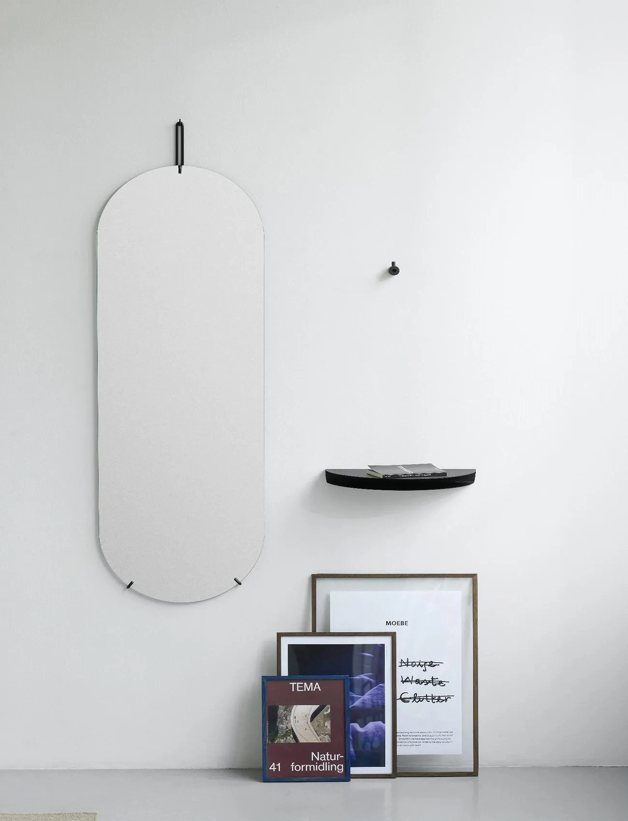MOEBE Half Moon Shelf, Black, Small, L:24 cm, Furniture, Schwarz - Shelves, Homeware
