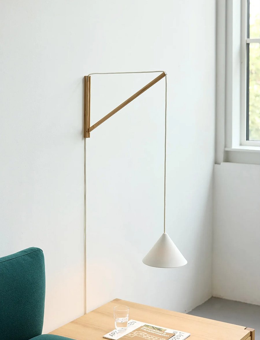 MOEBE - Suspended Wall Lamp, Oak, White (FSC 100 %) - wandleuchten - oak - 0
