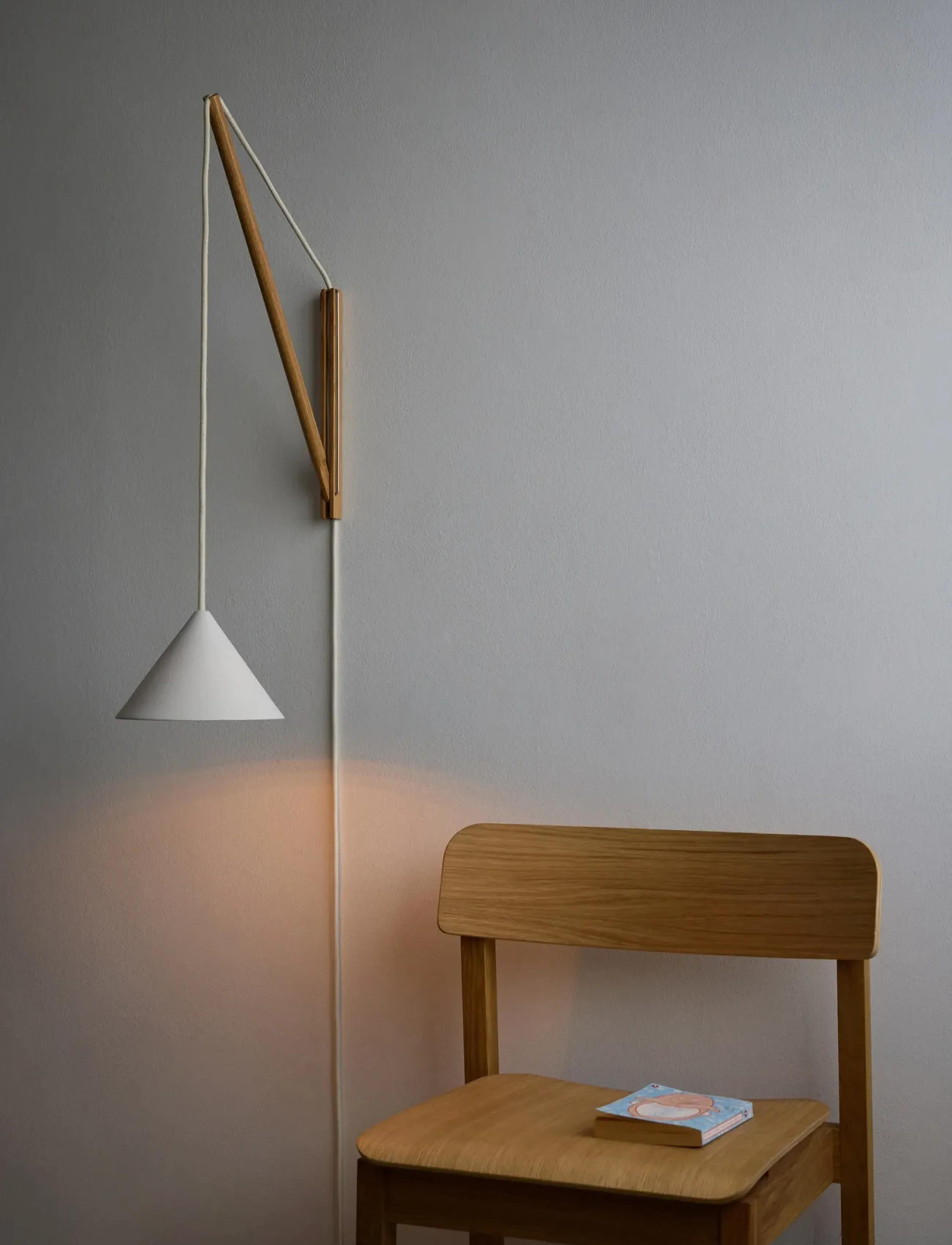 MOEBE Suspended Wall Lamp, Smoked Oak, White (Fsc 100 %), 70X 19X 65, Lamps, Weiß - Homeware