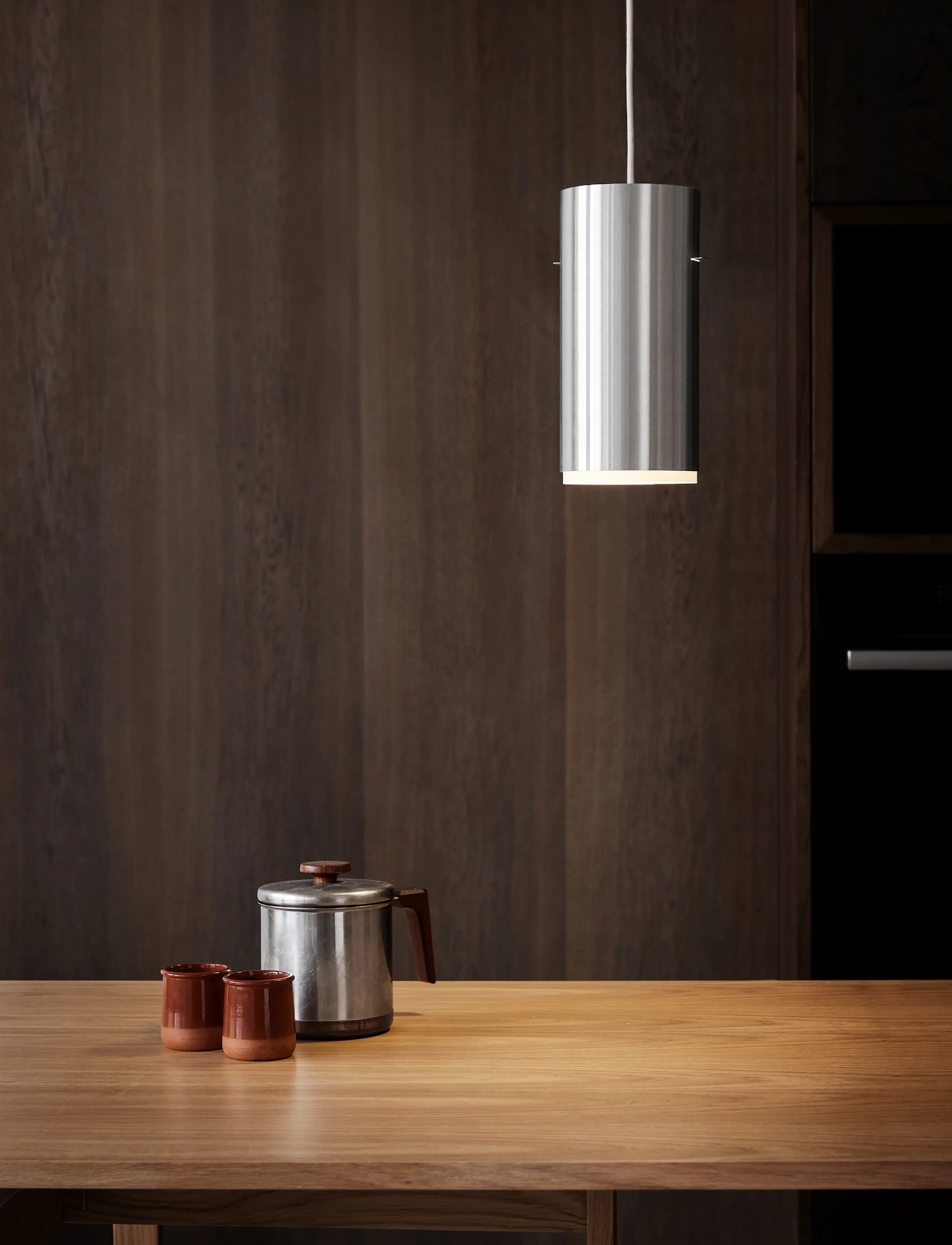 MOEBE Tube Pendant, Brushed Aluminium, Large, 14X8 cm, Ceiling Lamps, Silber - Pendant Homeware