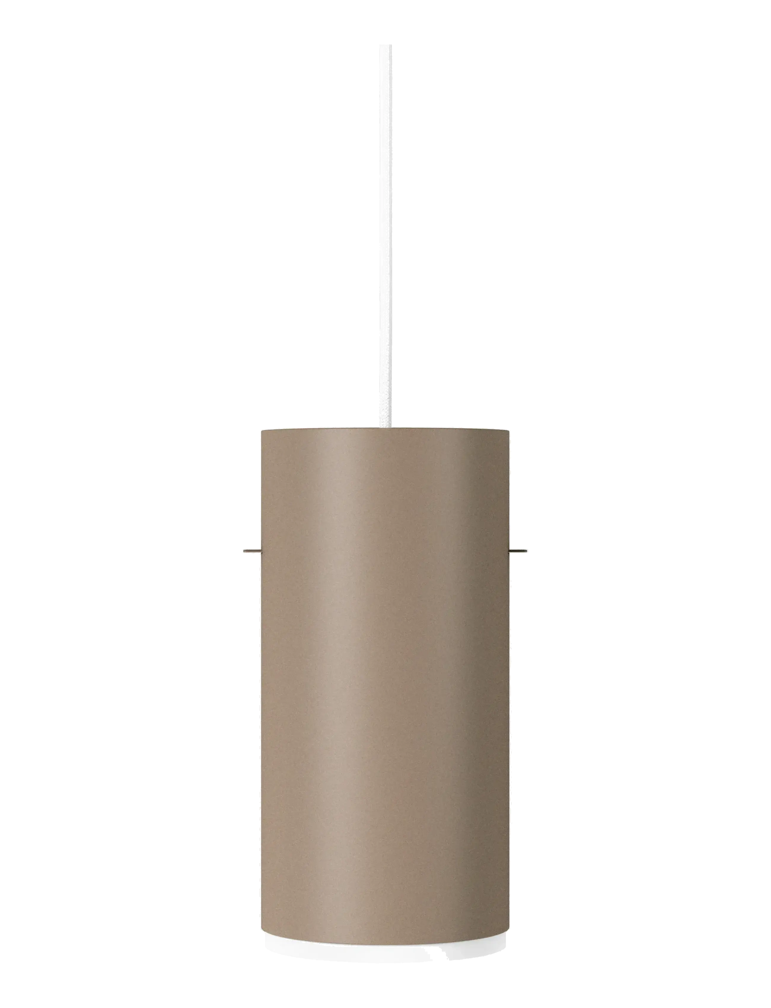 MOEBE Tube Pendant, Brushed Aluminium, Small - Pendant lamps - WARM GREY / brown