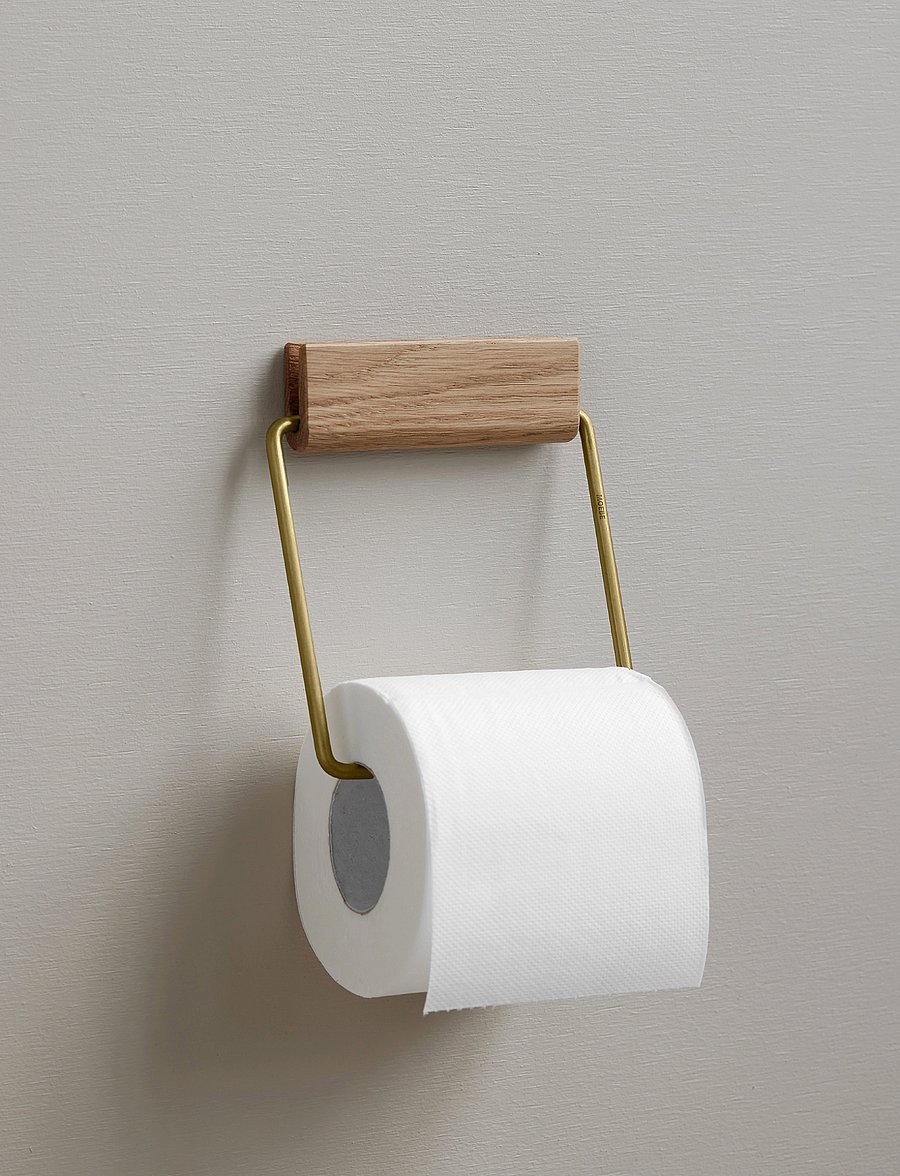 MOEBE - TOILETROLLHOLDER - haken & bügel - oak/brass - 0