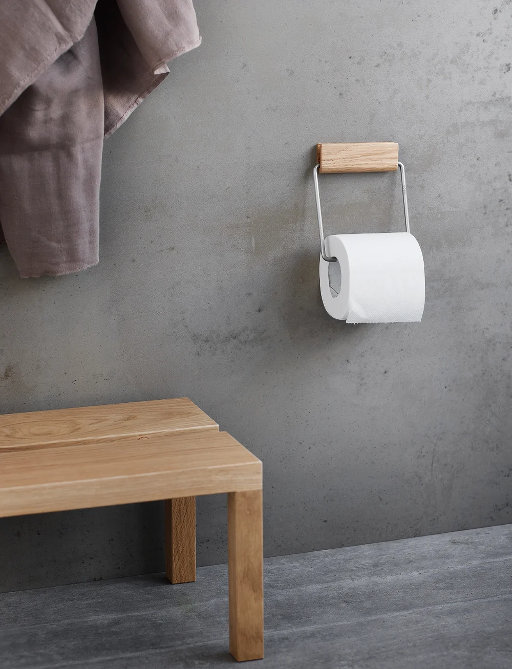 MOEBE - TOILETROLLHOLDER - haken & bügel - oak/steel - 1