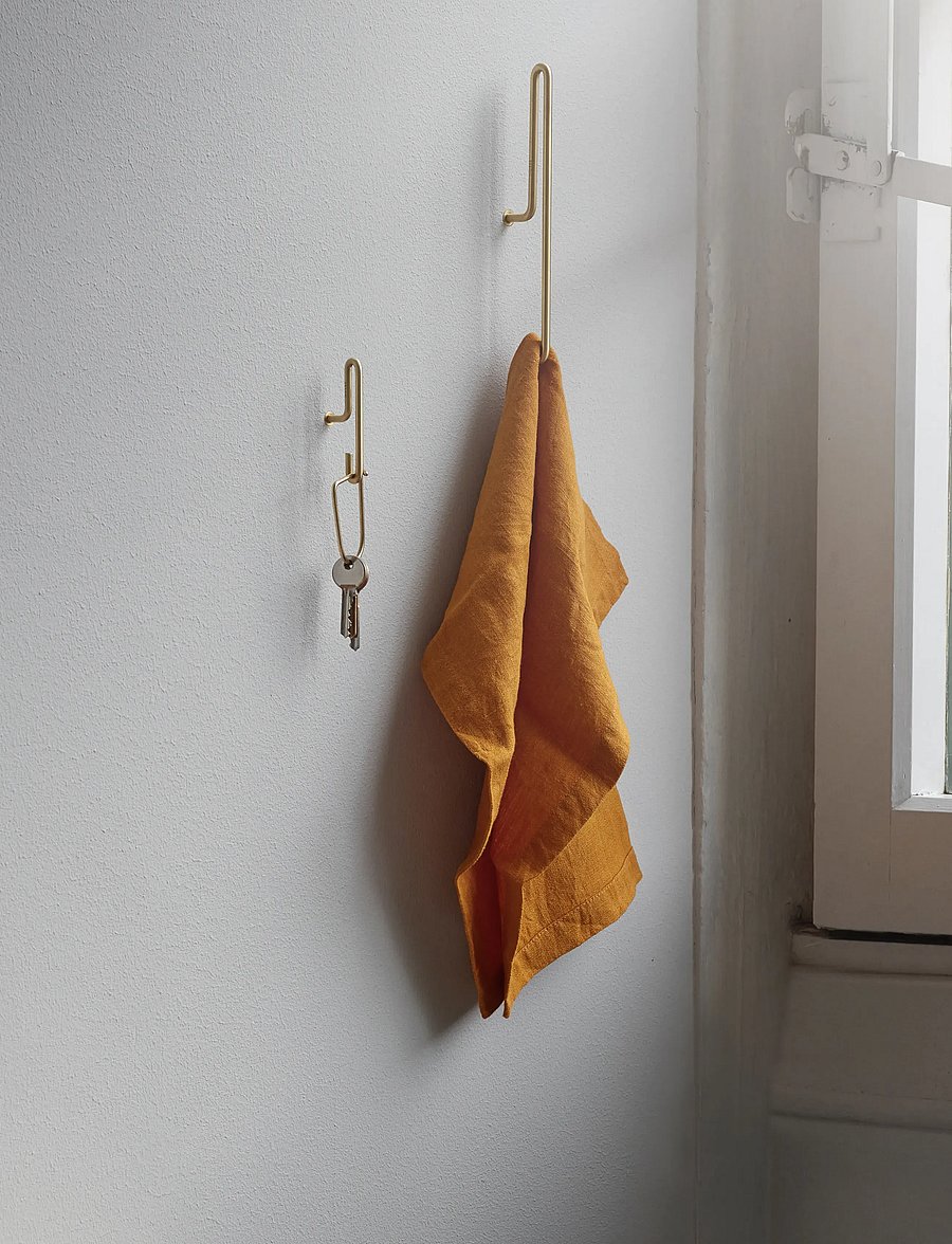 MOEBE - Wall hooks small 2-pack - konksud - gold - 2