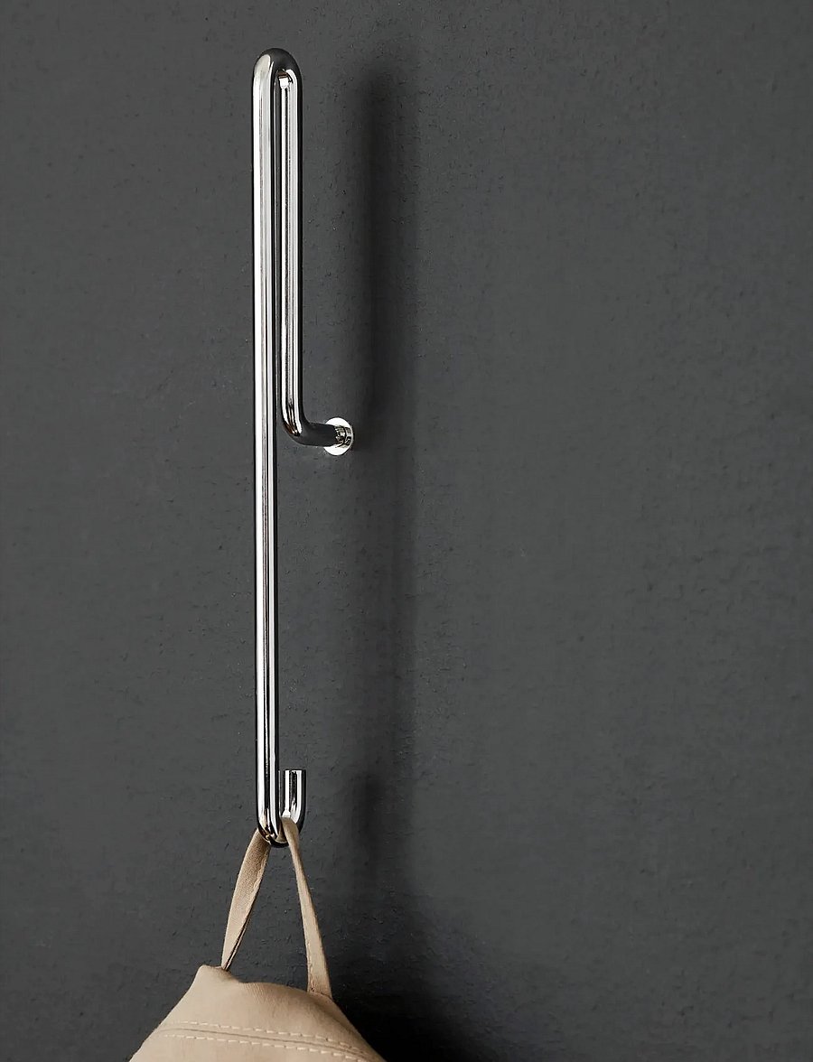 MOEBE - Wall Hook, Stainless Steel, Small (x2) - haken - chrome - 0