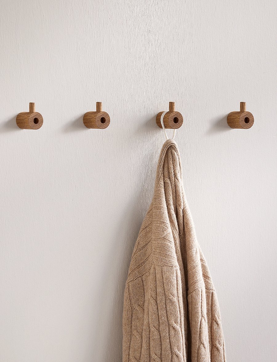 MOEBE - WOODEN WALL HOOK - haken - oak - 0