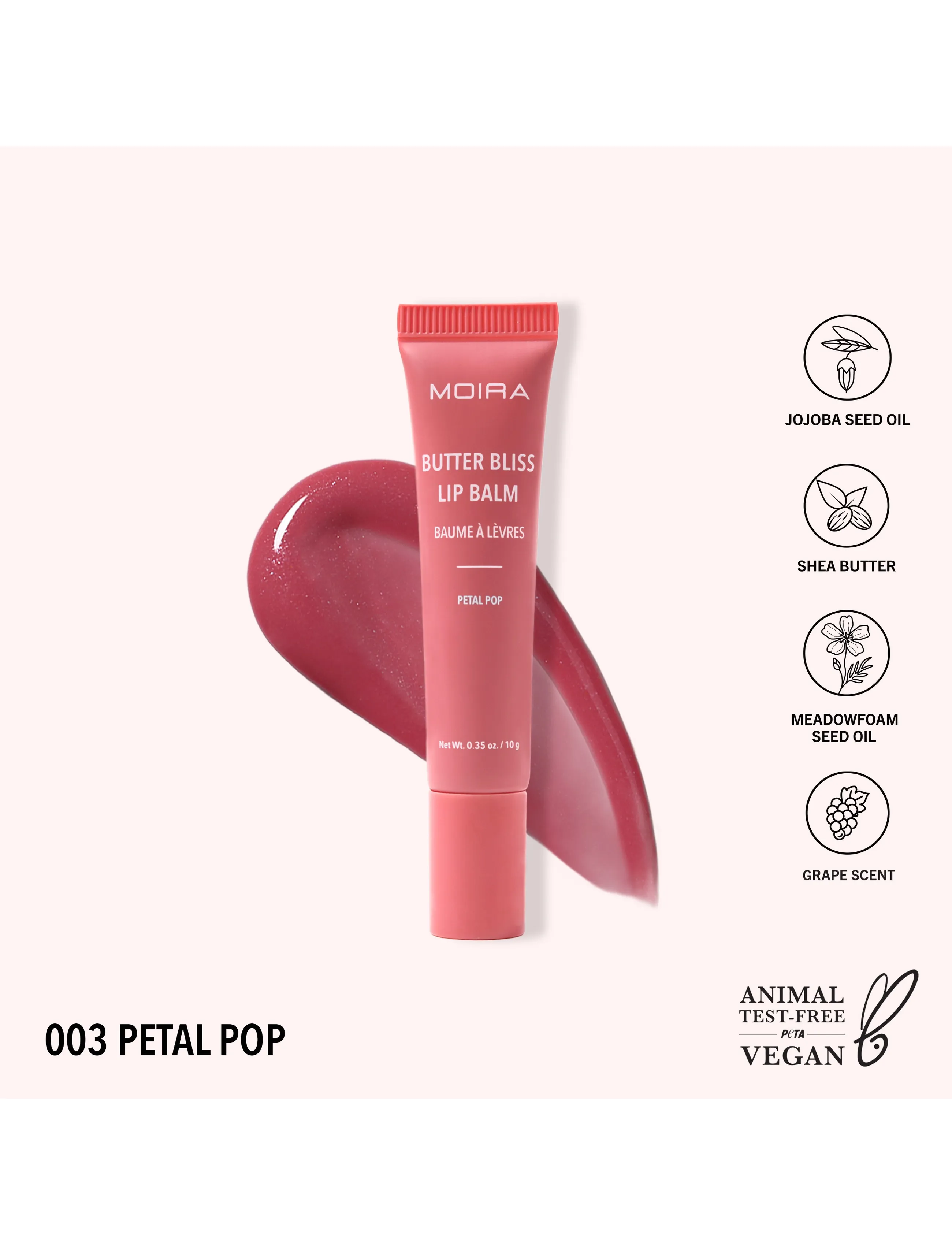 Moira - MOIRA Butter Bliss Lip Balm - huulepalsamid - 003 petal pop - 2