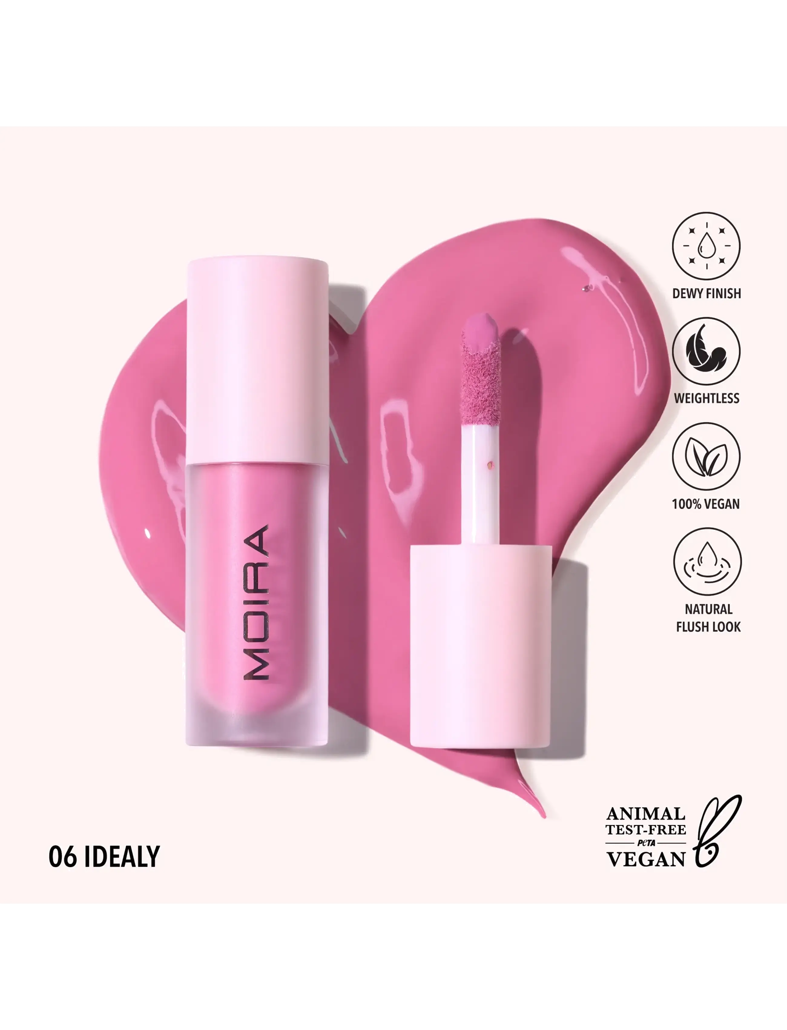 Moira Love Steady Liquid Blush puder, rouge & highlighter dam – bild 4