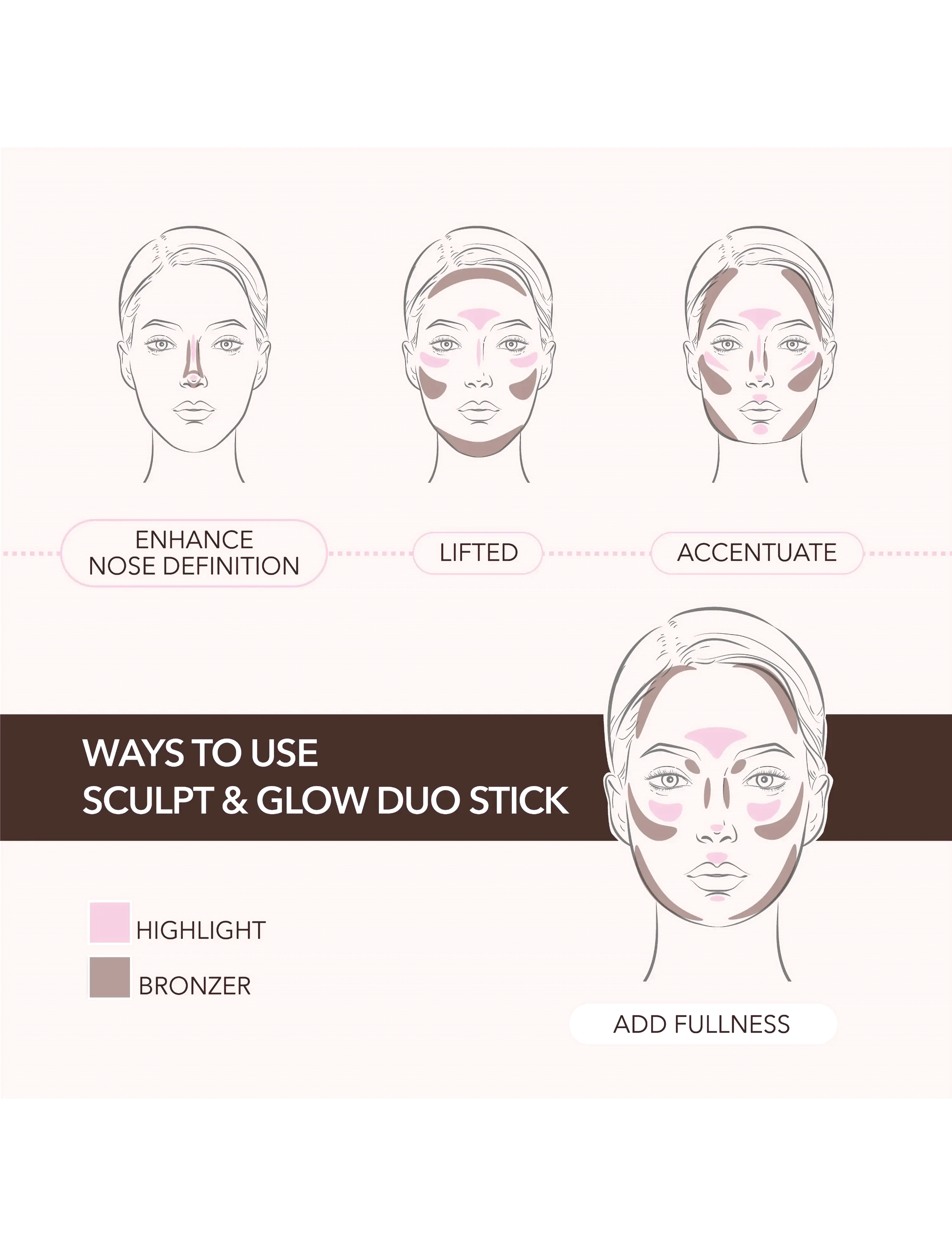 Moira Sculpt & Glow Duo Stick puder, rouge & highlighter dam – bild 4