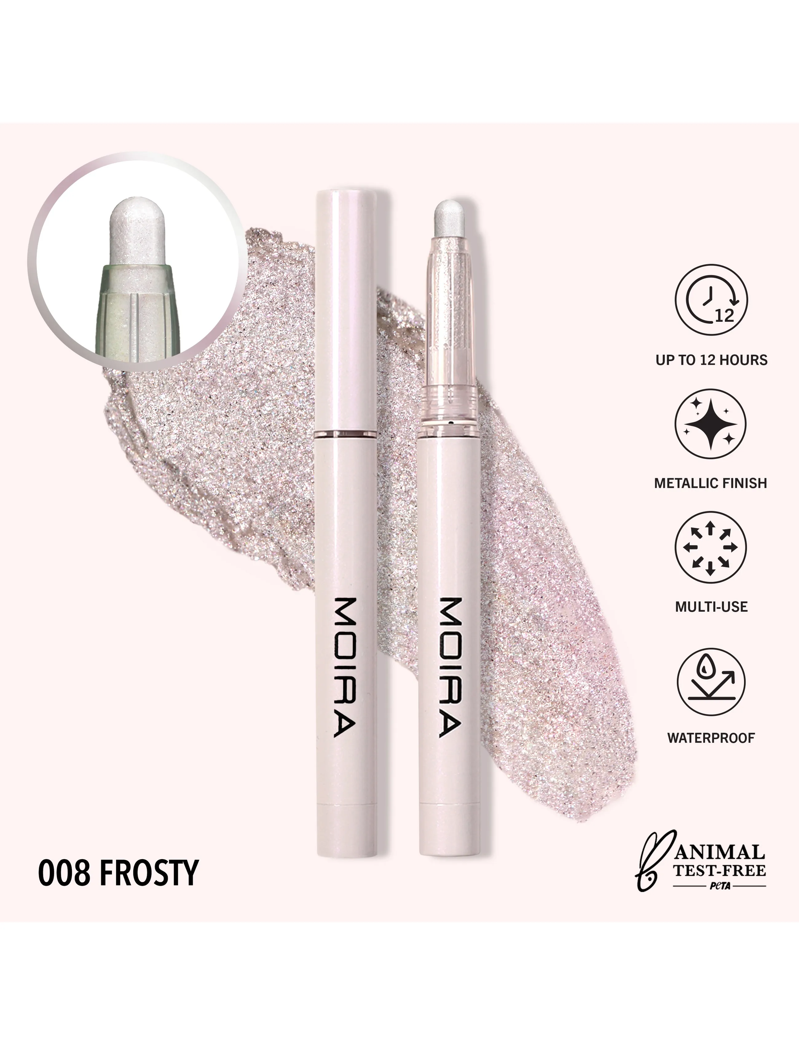 Moira - MOIRA Stellar Glaze Stick Shadow - makeup - 008 frosty - 2
