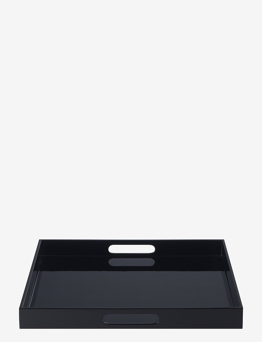 Mojoo - Lux Lacquer Tray w/handle - tabletts - black - 1