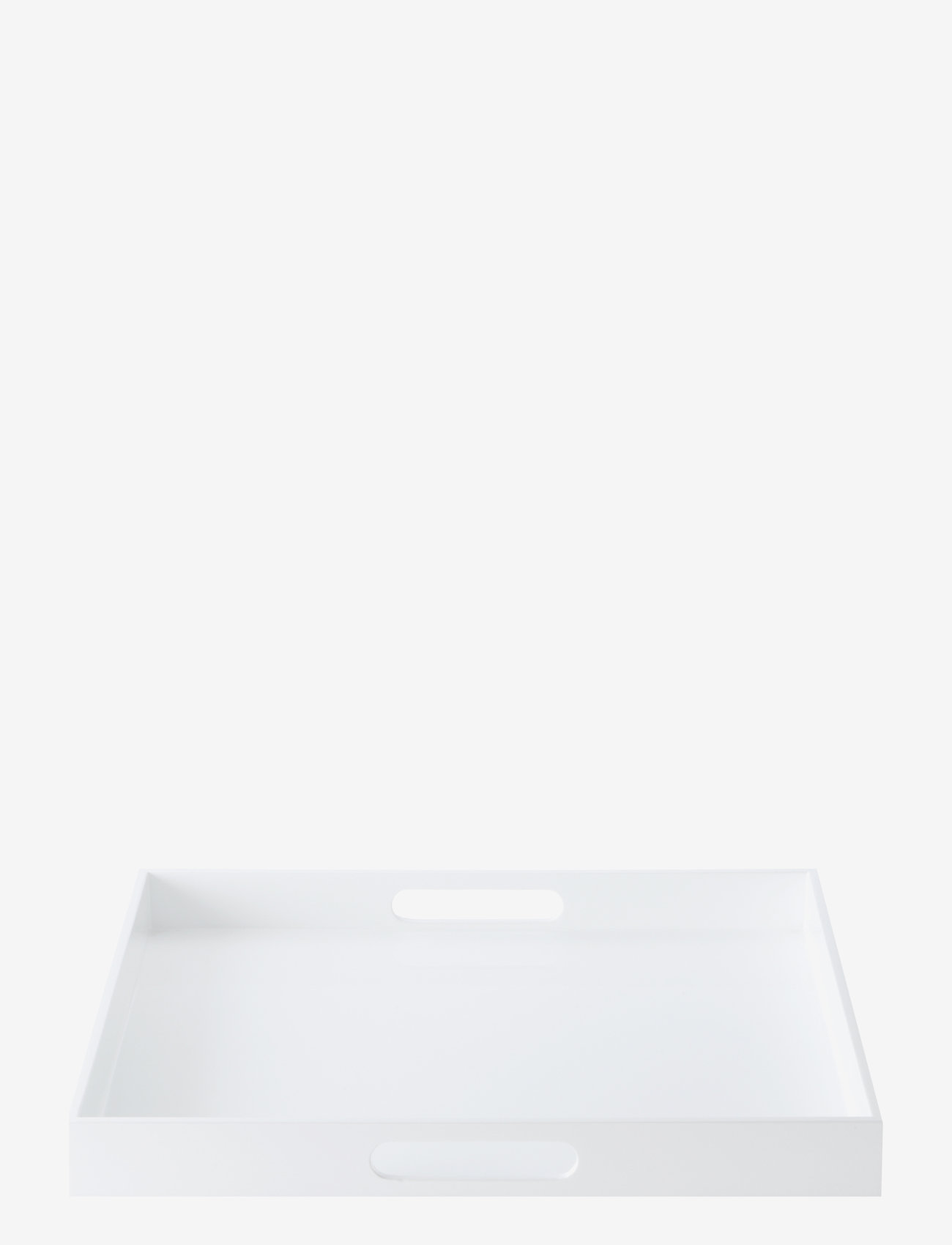 Mojoo - Lux Lacquer Tray w/handle - tarjottimet - white - 0