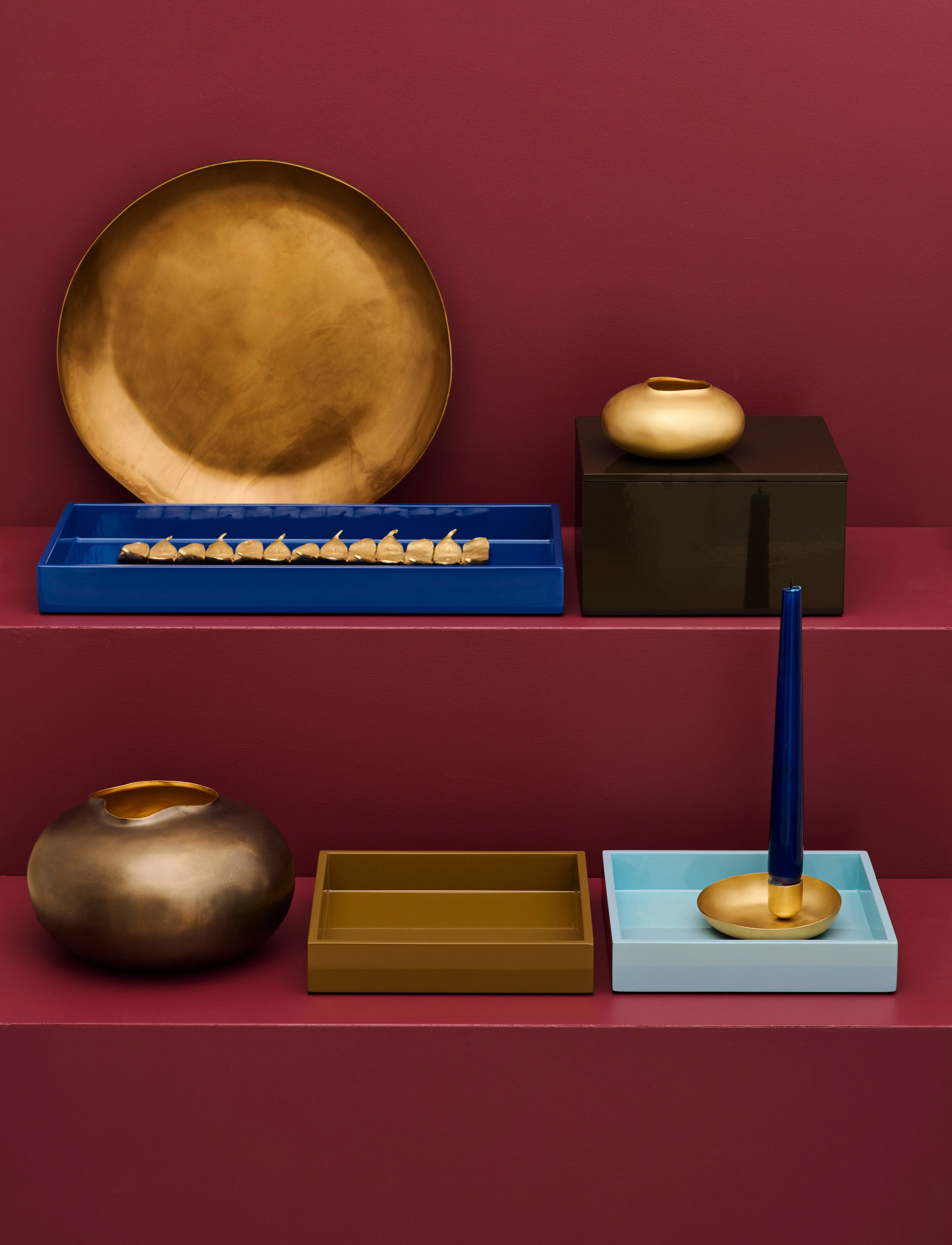 Mojoo Lux Lak Bakke, 19X19X3.5 cm x 19, Decoration, Braun - Decorative Platters, Homeware