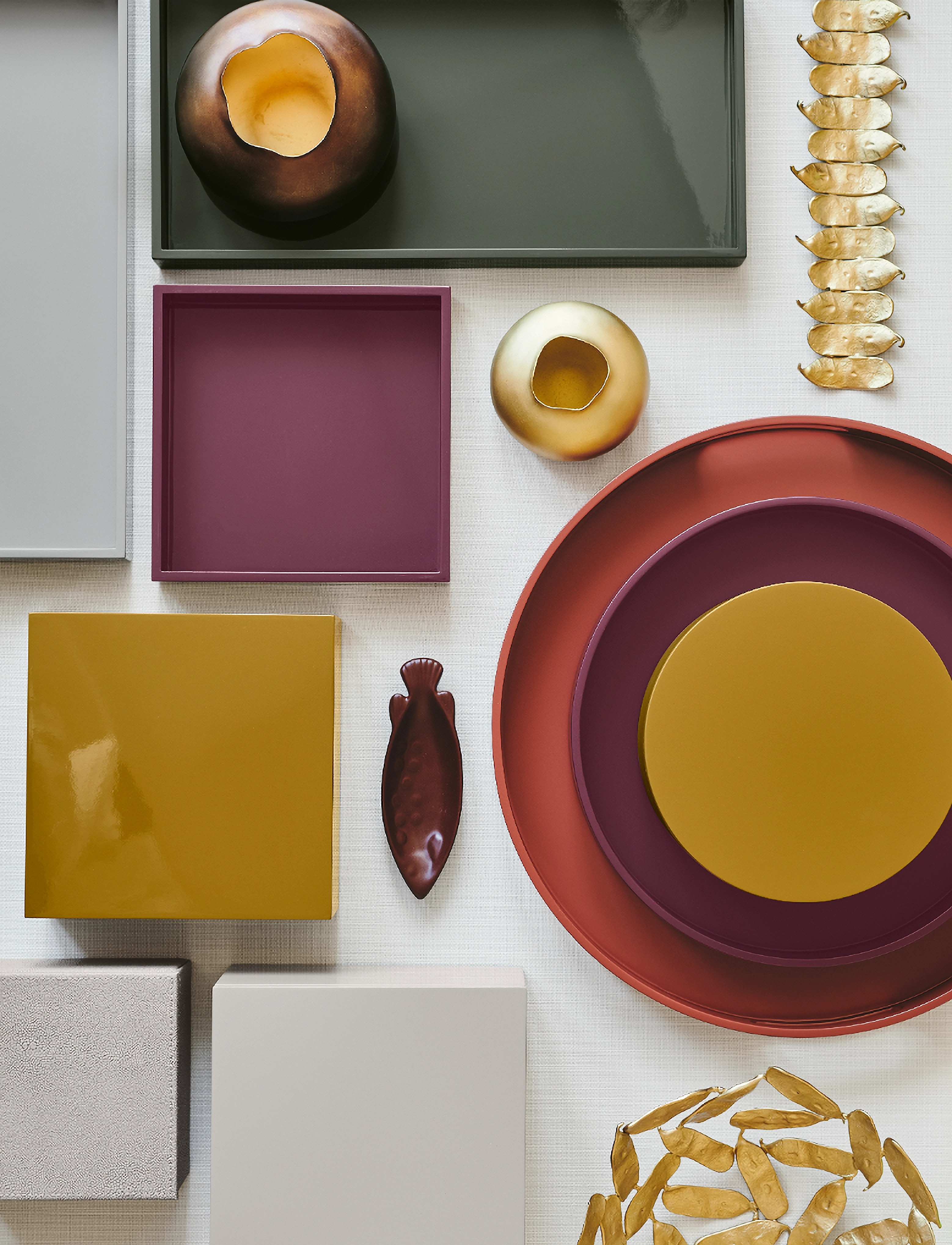Mojoo - Lux Lacquer Tray - köp efter pris - burgundy - 4