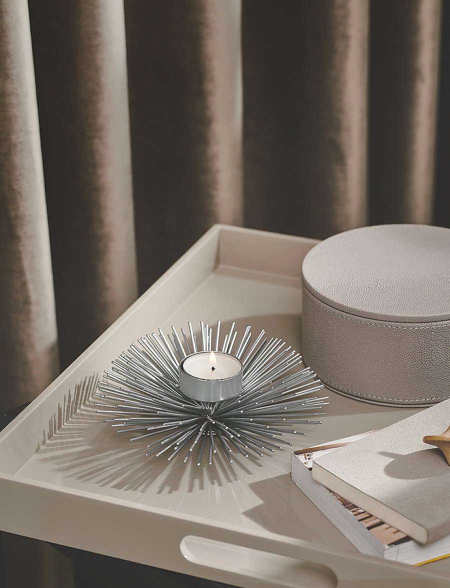 Mojoo - Lux Lacquer Tray w/handle - tabletts - warm grey - 0