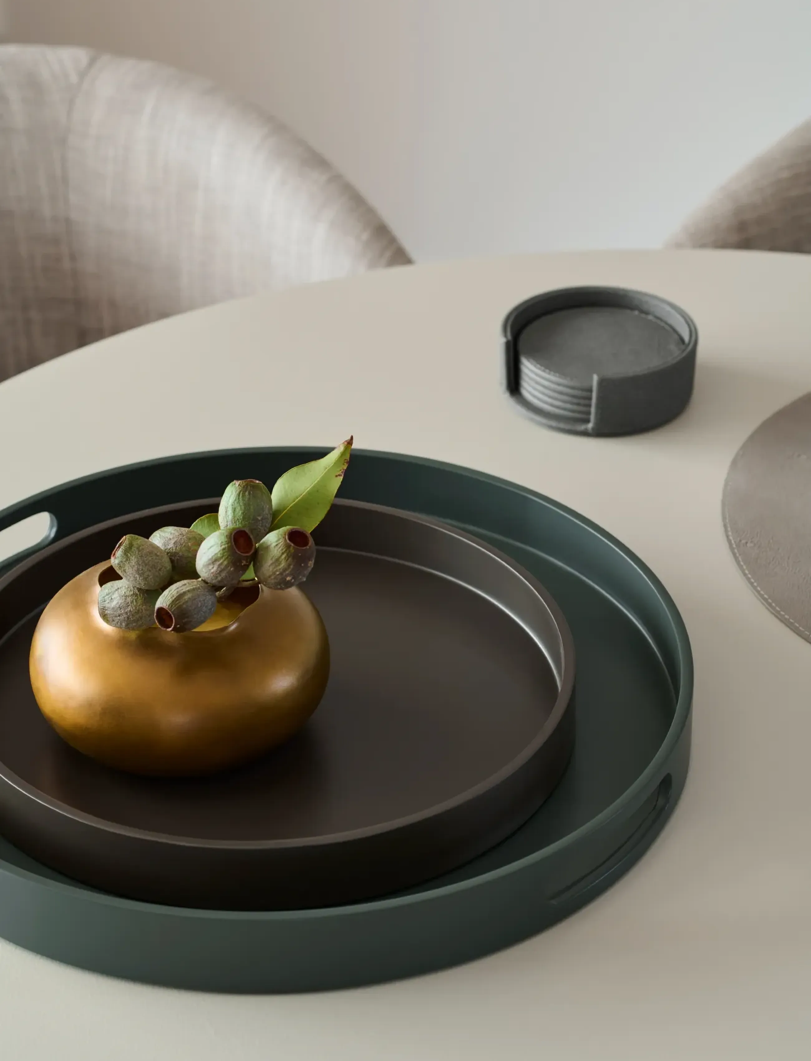 Mojoo - Matt Lacquer Tray - brickor - dark chocolate - 2
