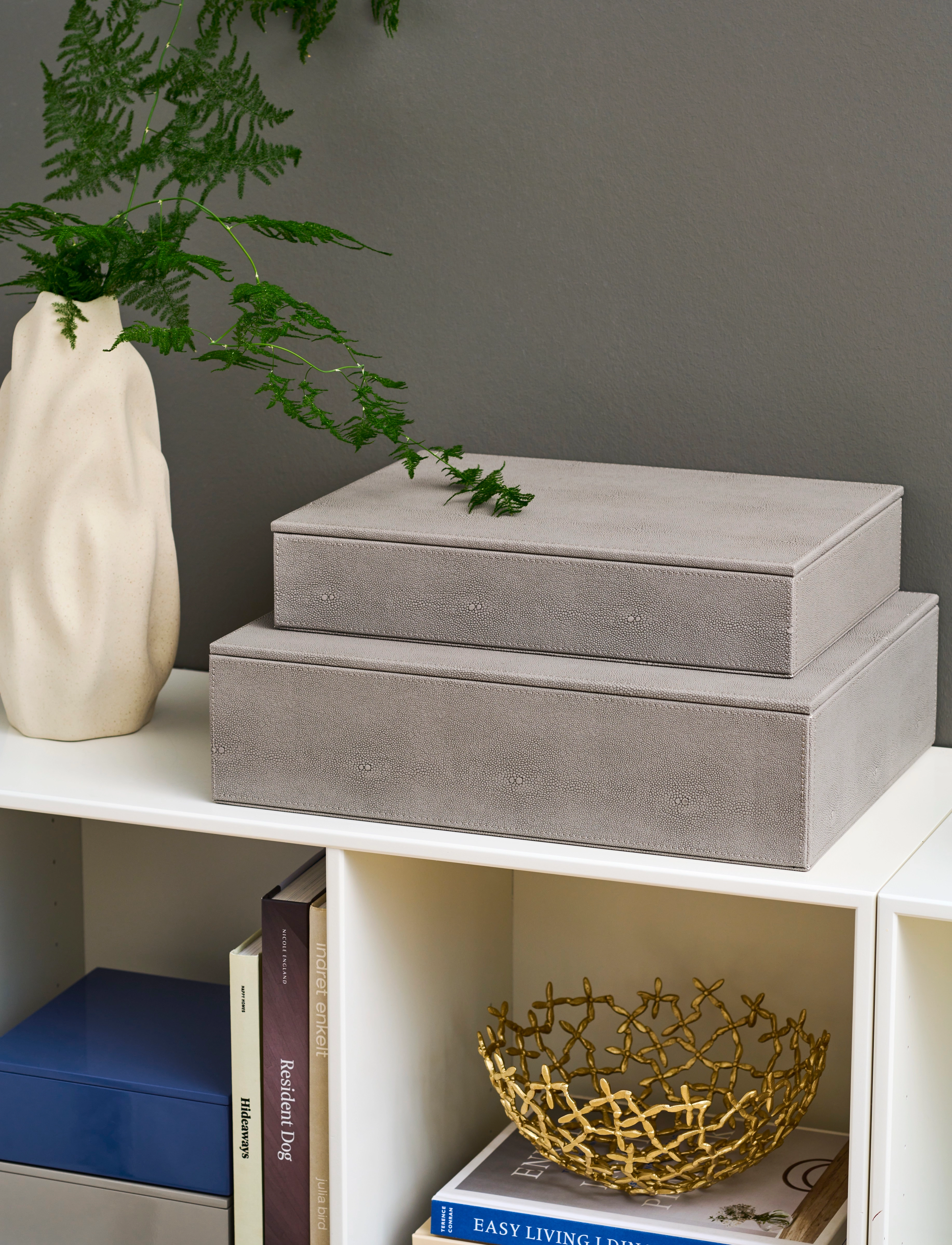 Mojoo Lux Lak Æske, 19X19X7 cm, Jewellery, Grau - Jewellery Boxes, Homeware