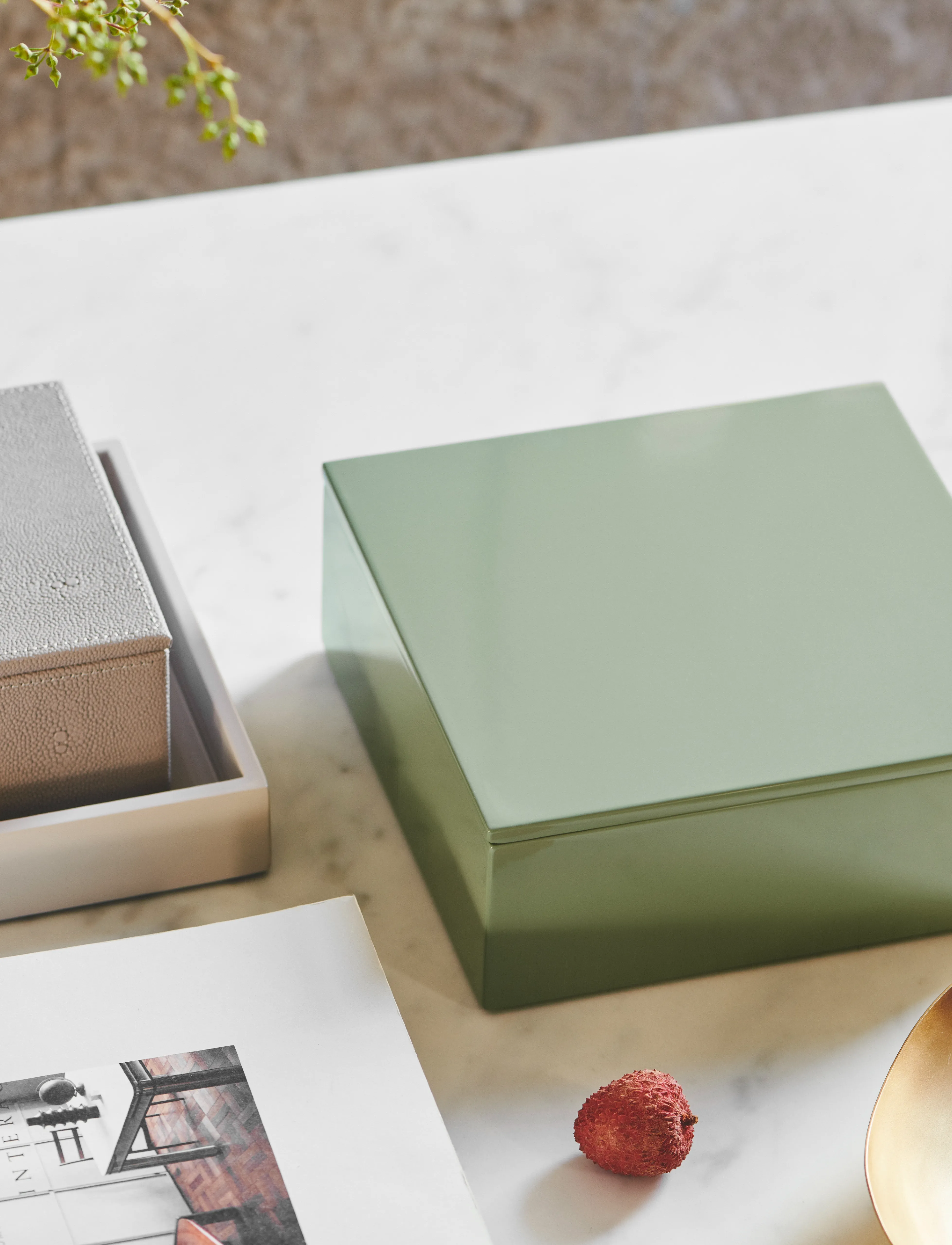 Mojoo Lux Lak Æske, 19X19X7 cm, Jewellery, Rosa - Jewellery Boxes, Homeware