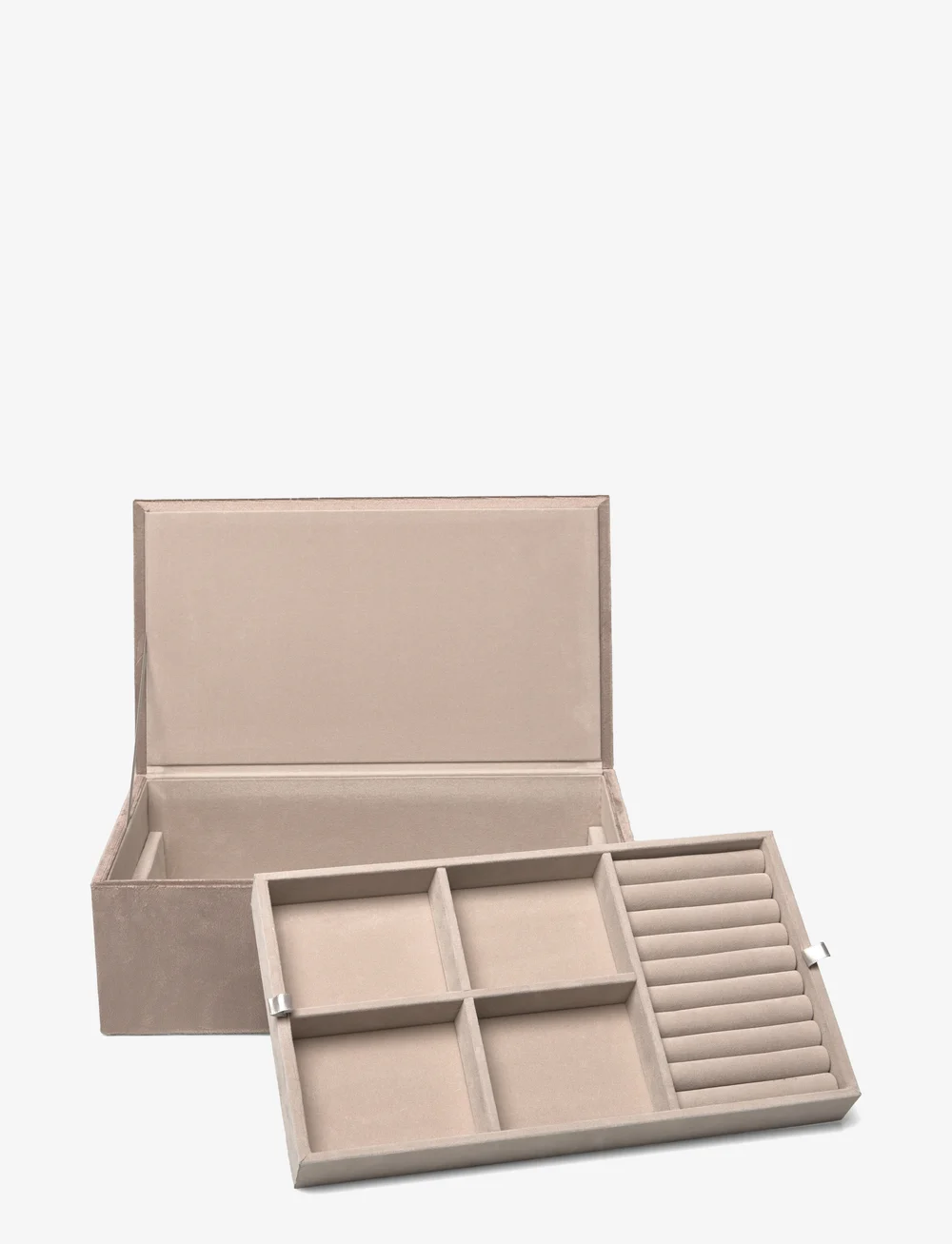 VELVET JEWELLERY BOX TAUPE VELVET JEWELLERY BOX TAUPE