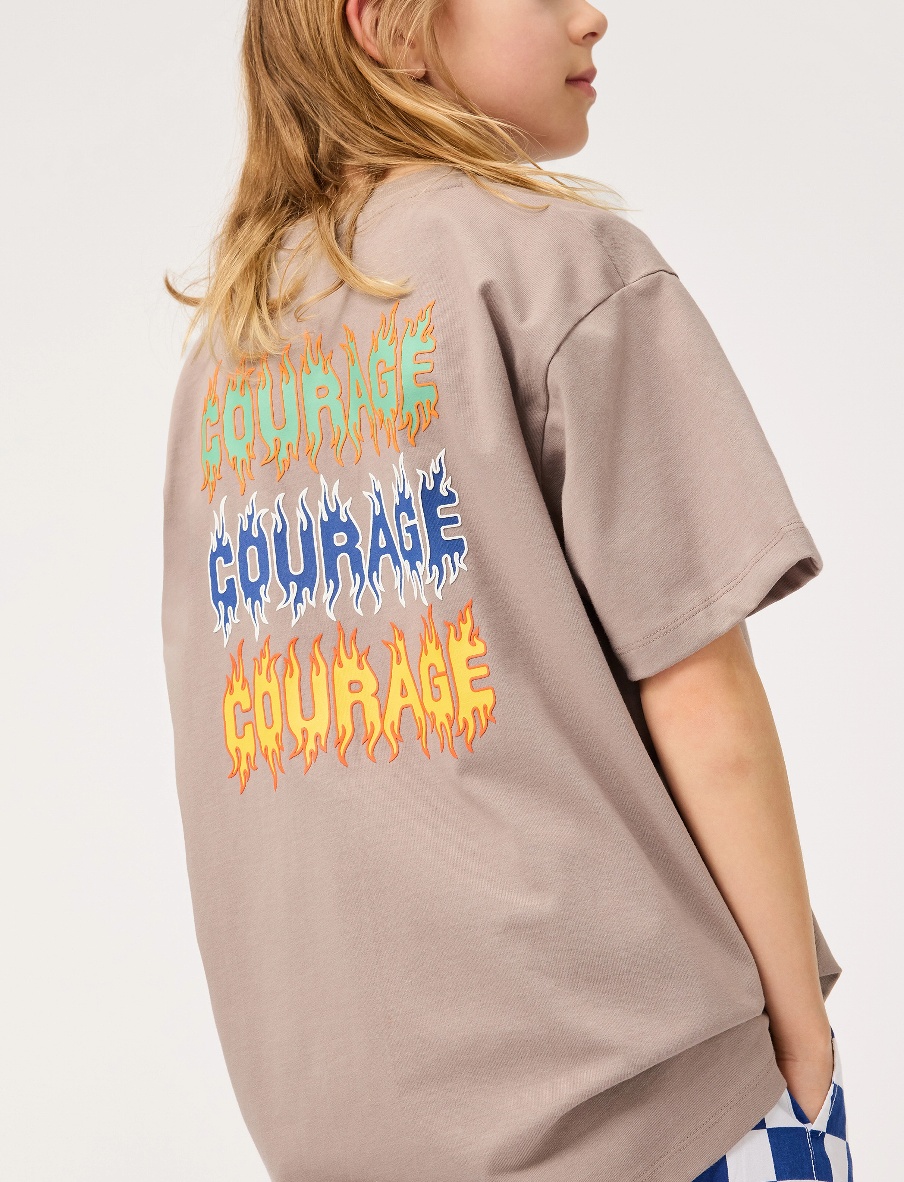 Molo Rodney, 128, T-shirts, Beige - Short-sleeved, Kinder